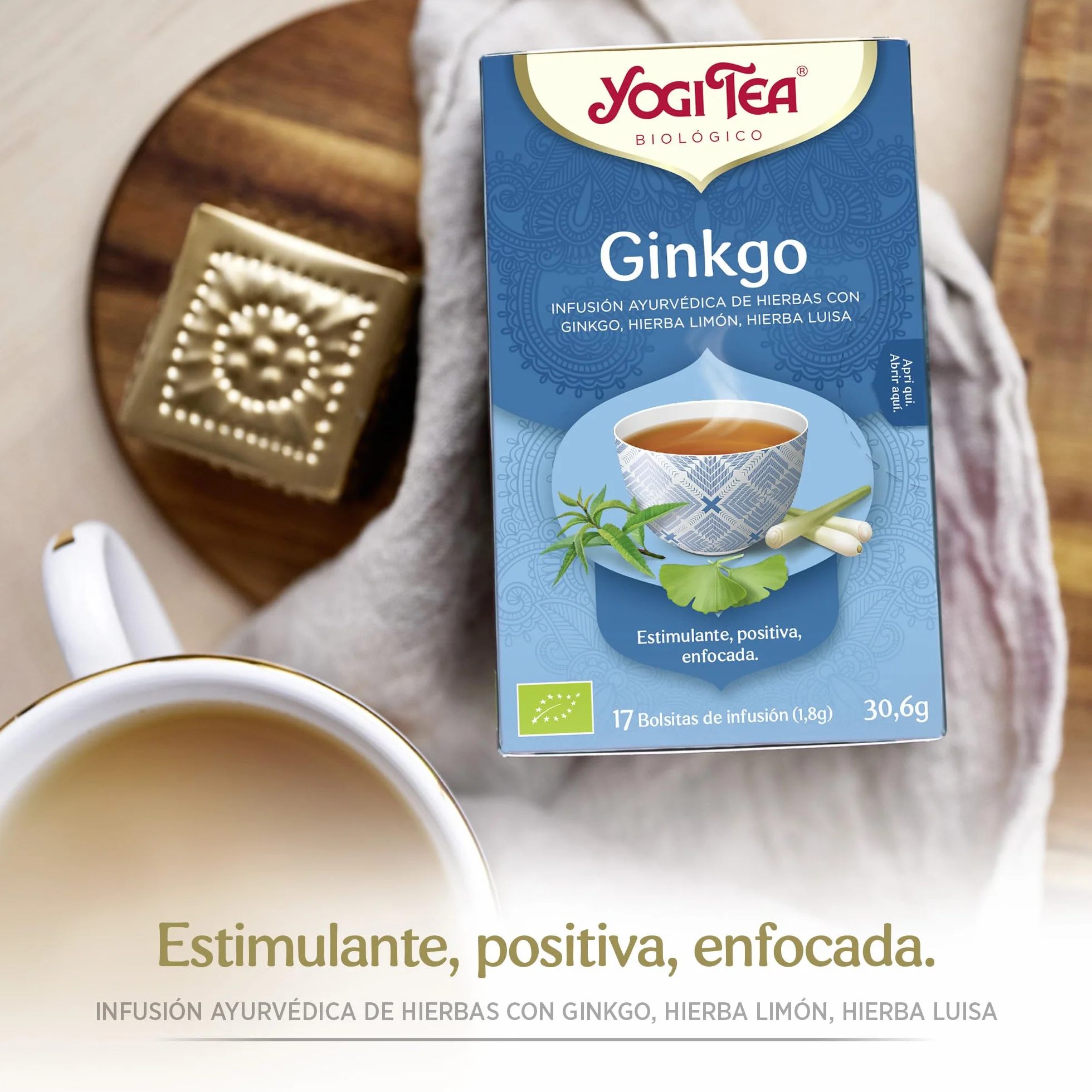 Yogi Tea - Ginkgo - Infusión Ayurvédica - Con Menta y Citronela - Sin Cafeína - 3x17 bolsitas (51 bolsitas en total)