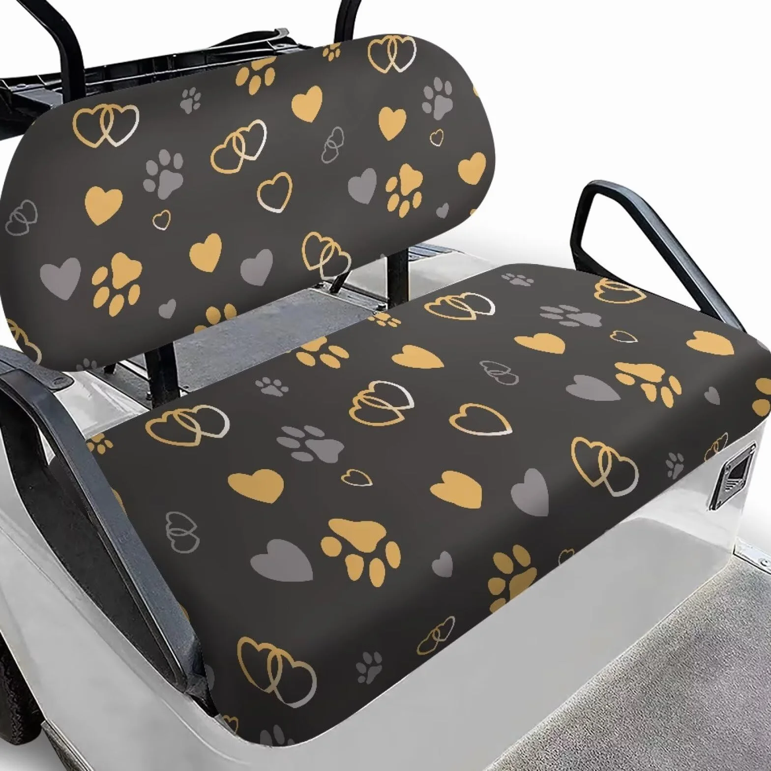 Fundas de repuesto para asiento de carrito de golf, negro, universal para EZGO TXT/RXV y Club Car Precedent, antideslizante