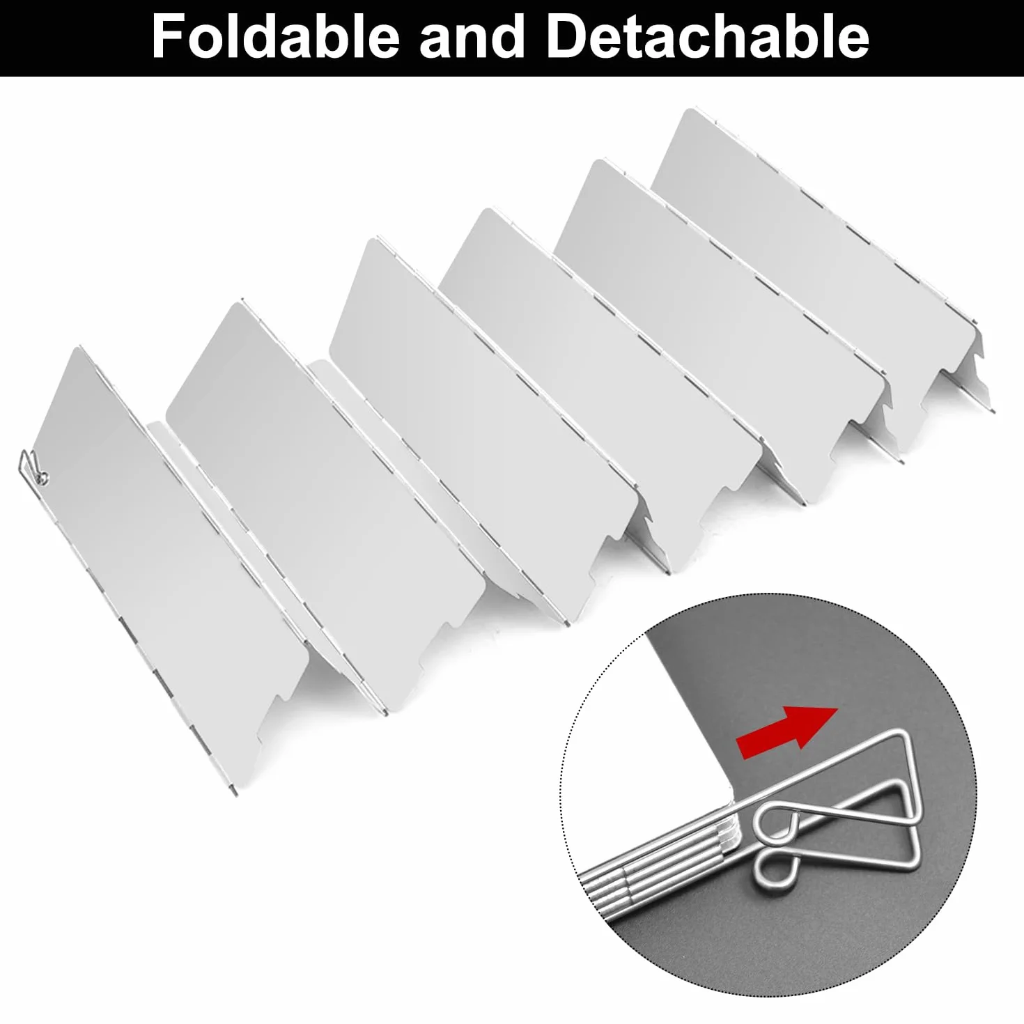 Parabrisas Plegable de Aluminio para Camping, Protectora Paravientos Portátil
