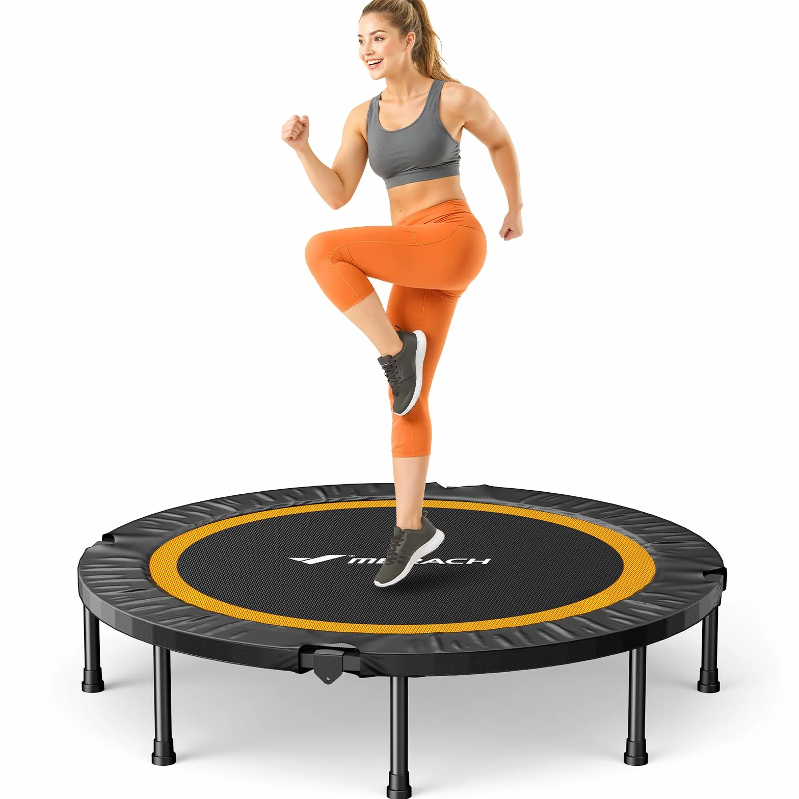 MERACH Trampolin Fitness Adultos 102cm 122cm Camas Elasticas Plegables Carga Maxima 330 LB