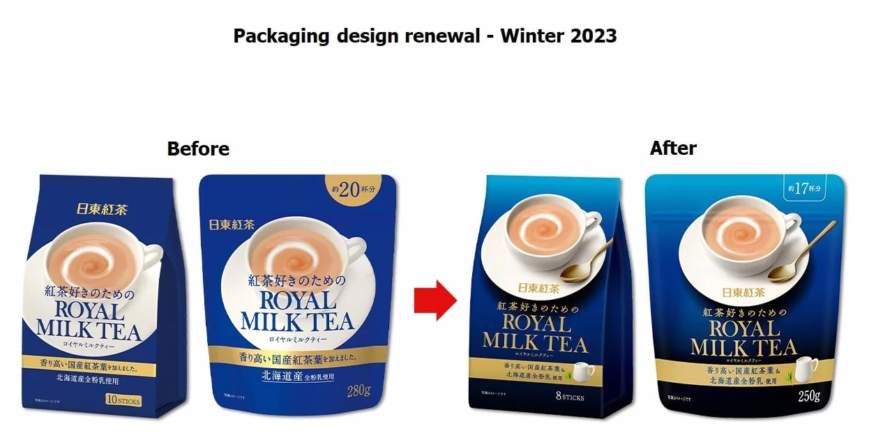 Nittoh Kocha Royal Milk Tea Té con leche instantáneo japonés, 250 g, juego de 2 paquetes