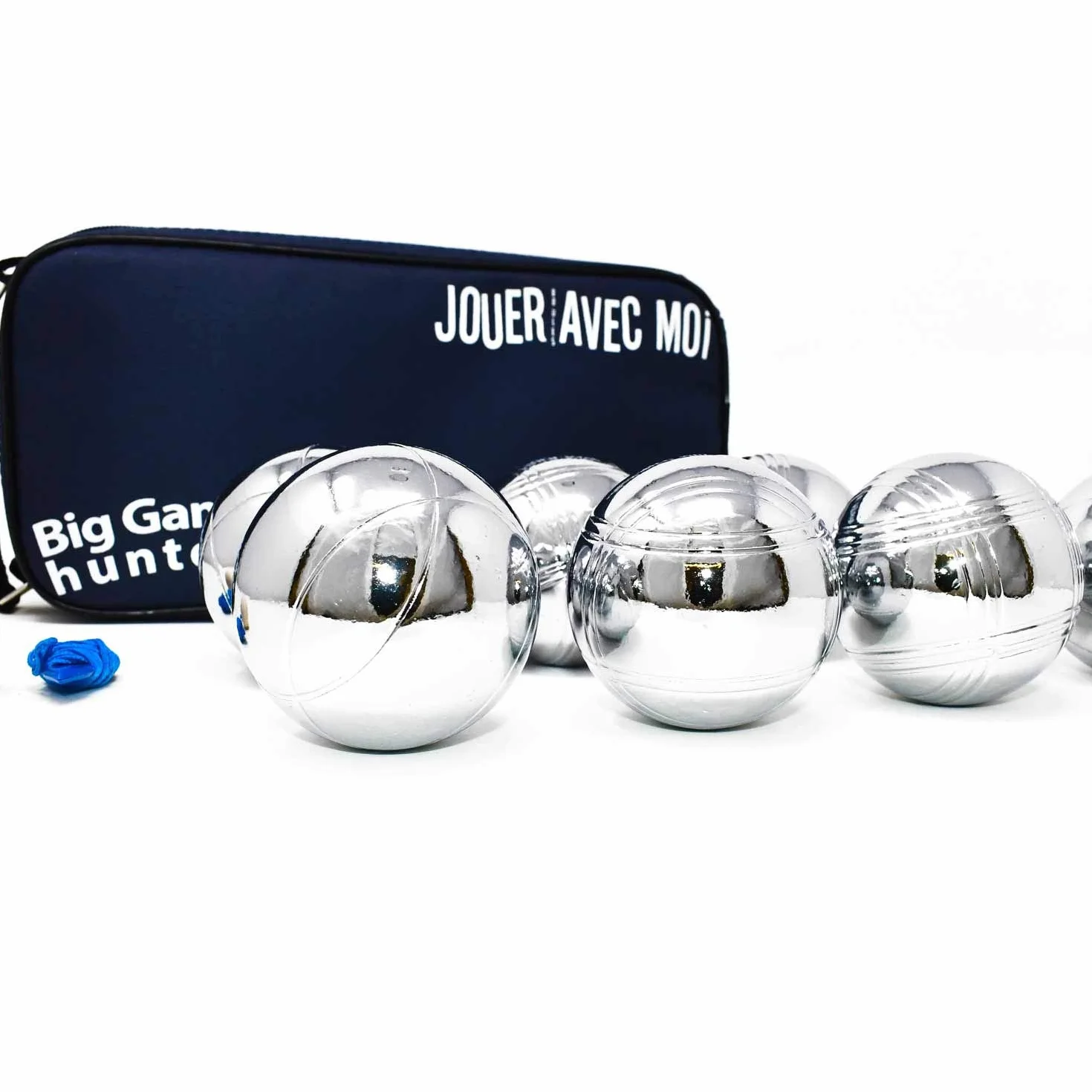 Big Game Hunters Kit de Petanca Jardín 8 Bolas Cromadas Protección Libre de Óxido Bolsa de Lona Juego 4 Jugadores