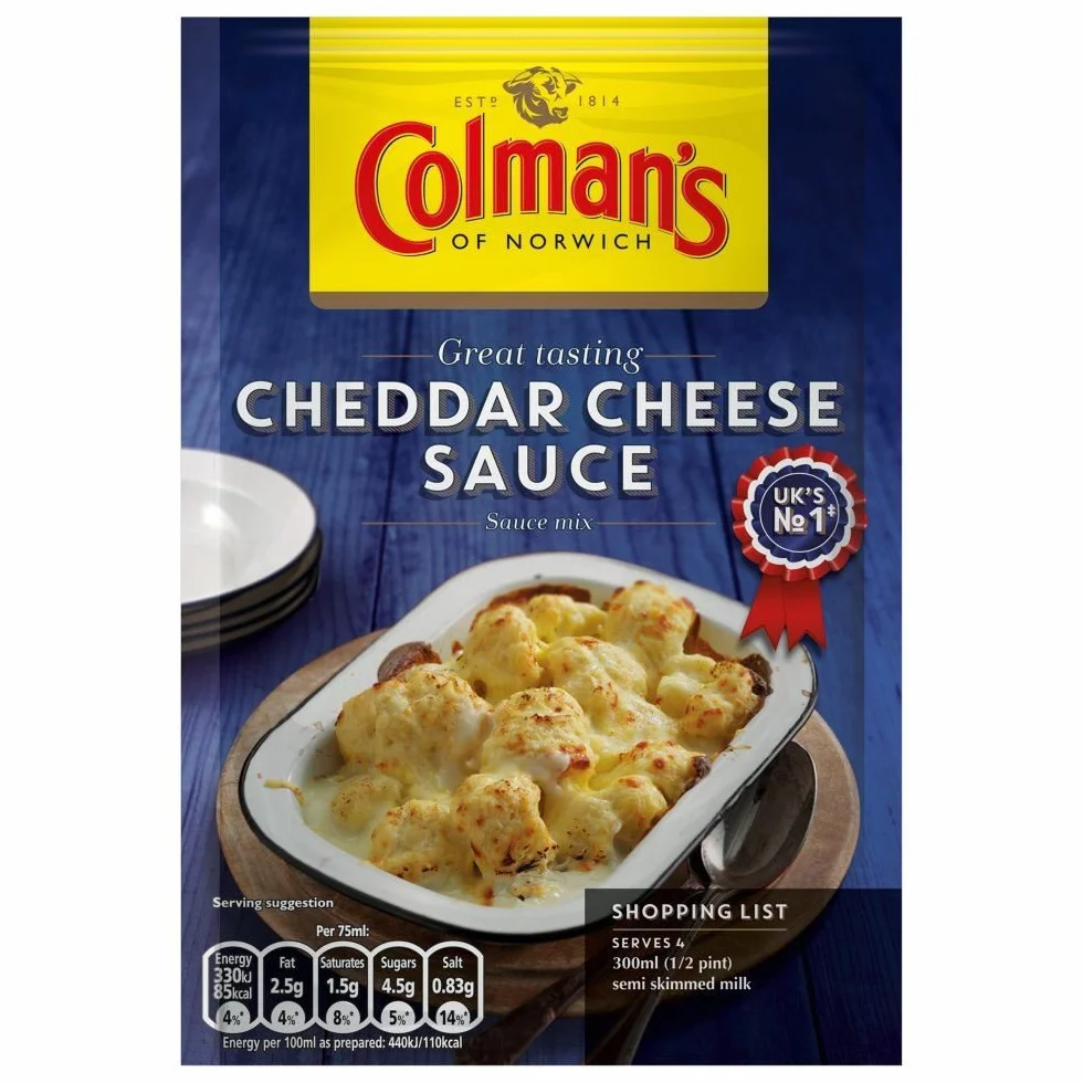 Colman's - Mezcla para salsa de queso cheddar - 40 g - Pack de 8 unidades