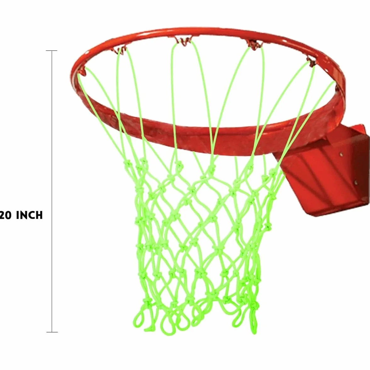 Red de baloncesto que brilla en la oscuridad WANGCL, 12 bucles, tamaño estándar, resistente, alimentada por el sol