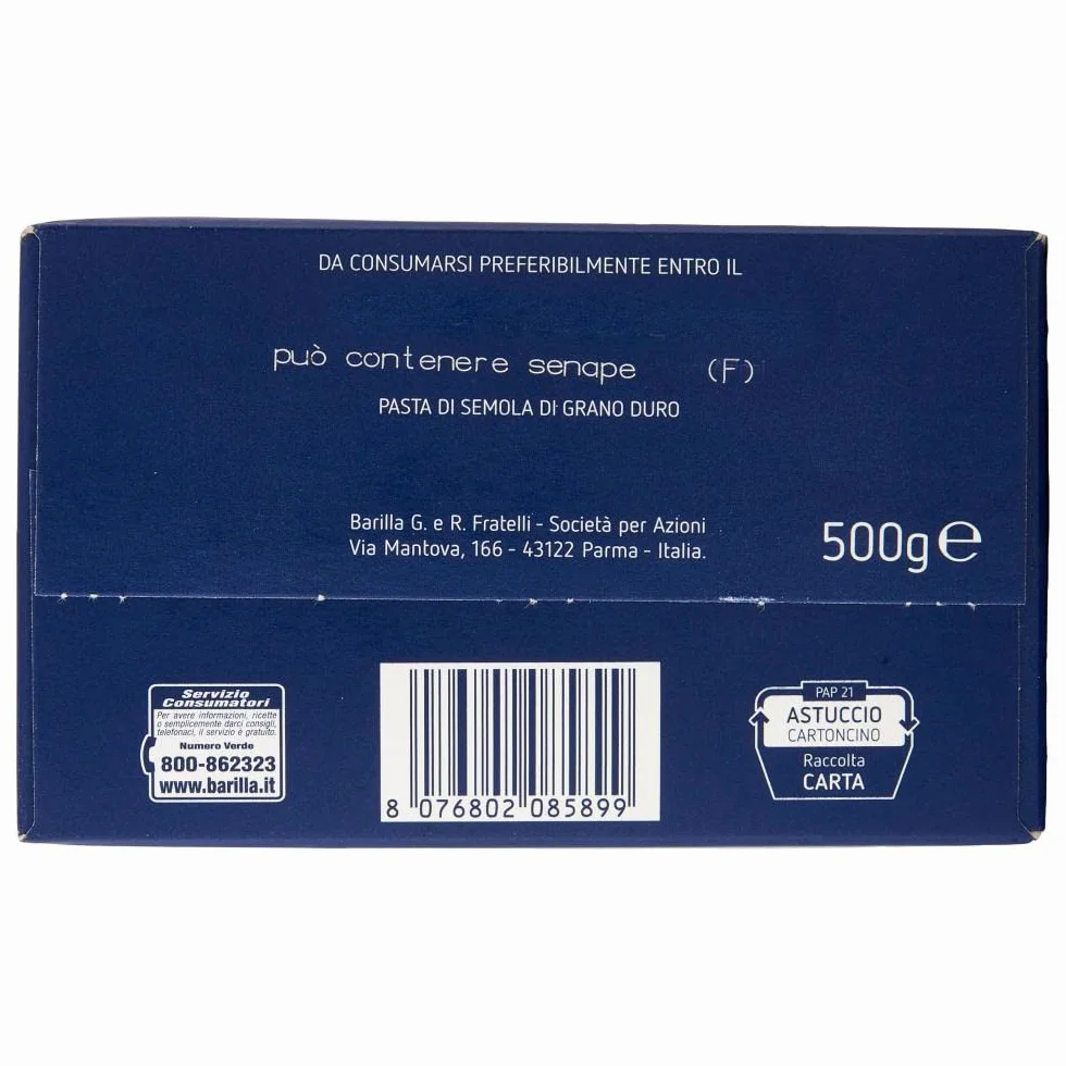 Barilla 20x Rigatoni Pasta No. 89. Italian Pasta 500g