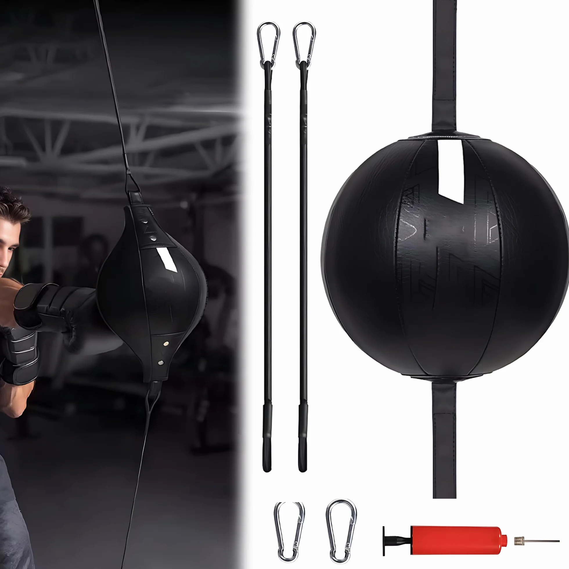 Bola de Velocidad Colgante de Boxeo con Cuerda de Amortiguación, Juego de Entrenamiento de Doble Extremo