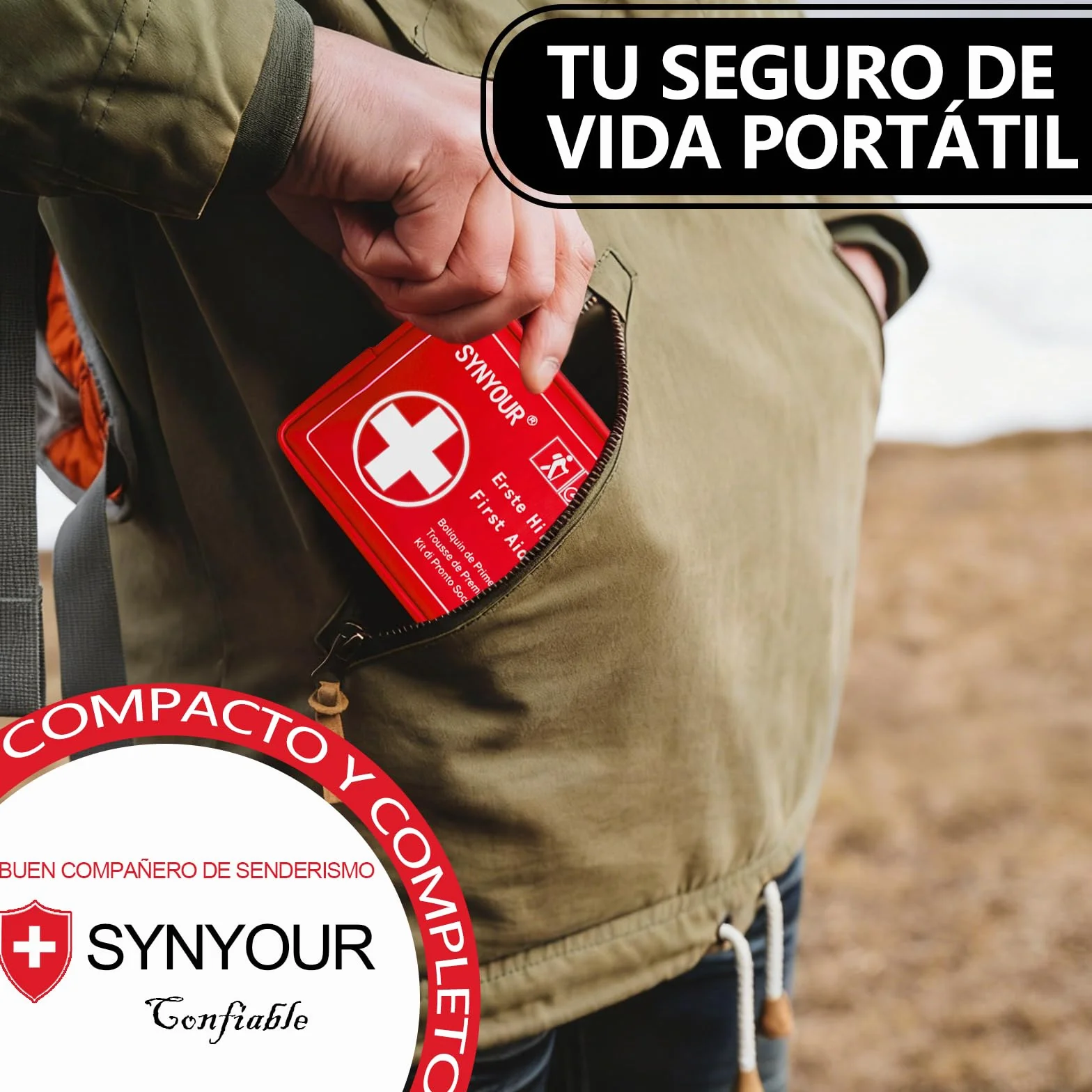 Botiquín de Primeros Auxilios Mini 80 Piezas, Kit Pequeño para Viaje Senderismo Coche