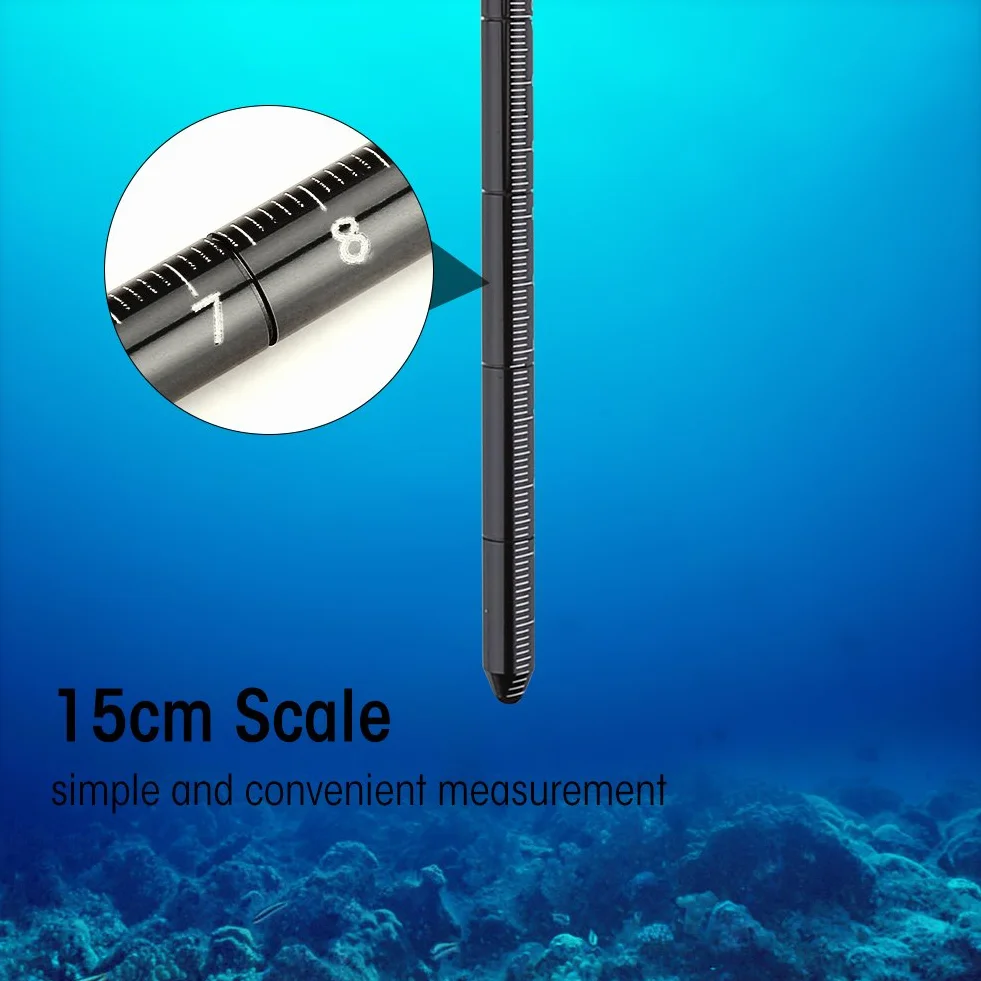 Tbest Puntero de Buceo Barra Aleación Aluminio Ligera con Cordón Paracaídas para Submarinismo Snorkel Negro