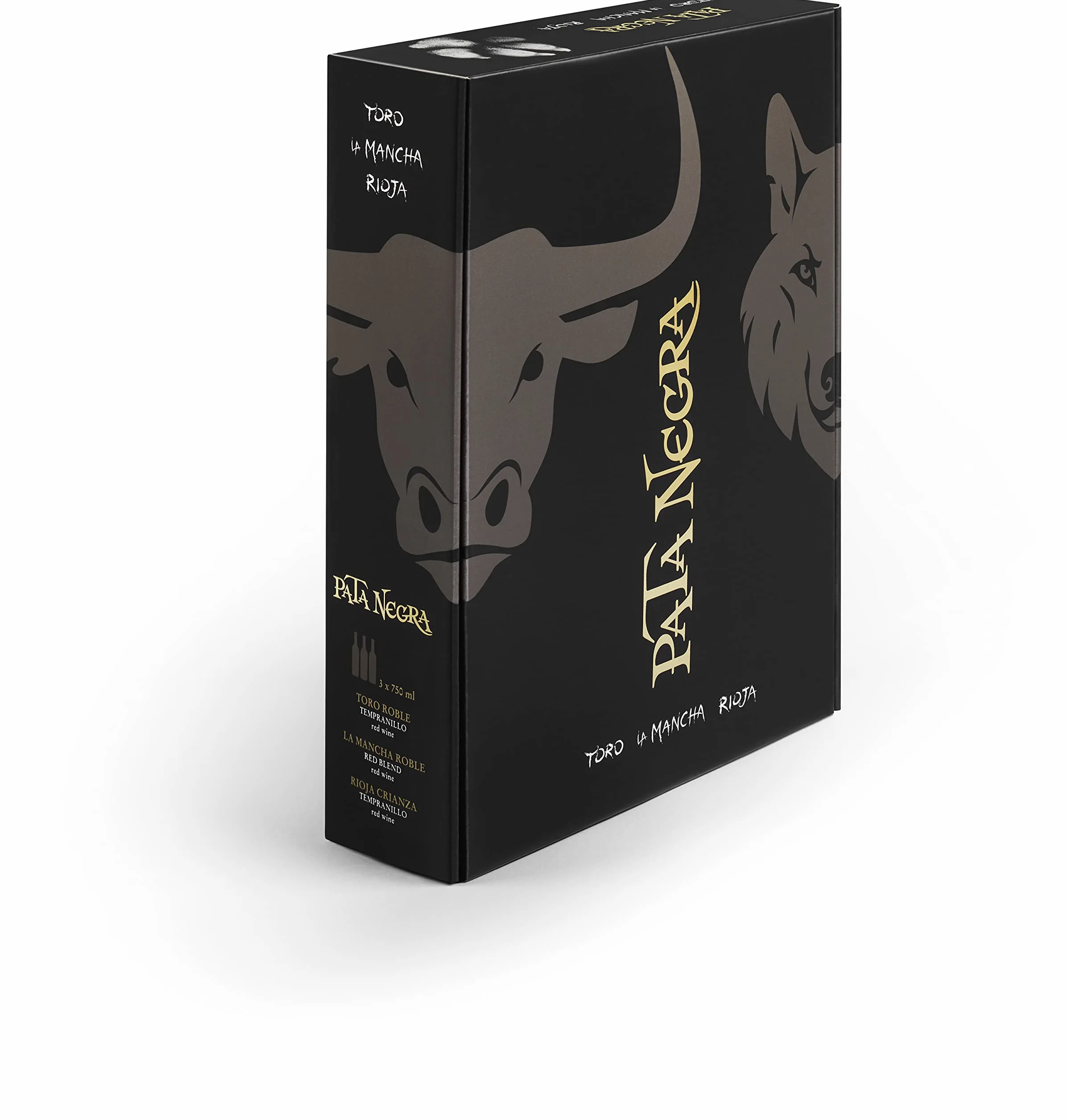 Pata Negra Estuche Fauna Ibérica Vino Rioja Crianza Toro Roble Mancha Roble 3 Botellas x 750 ml