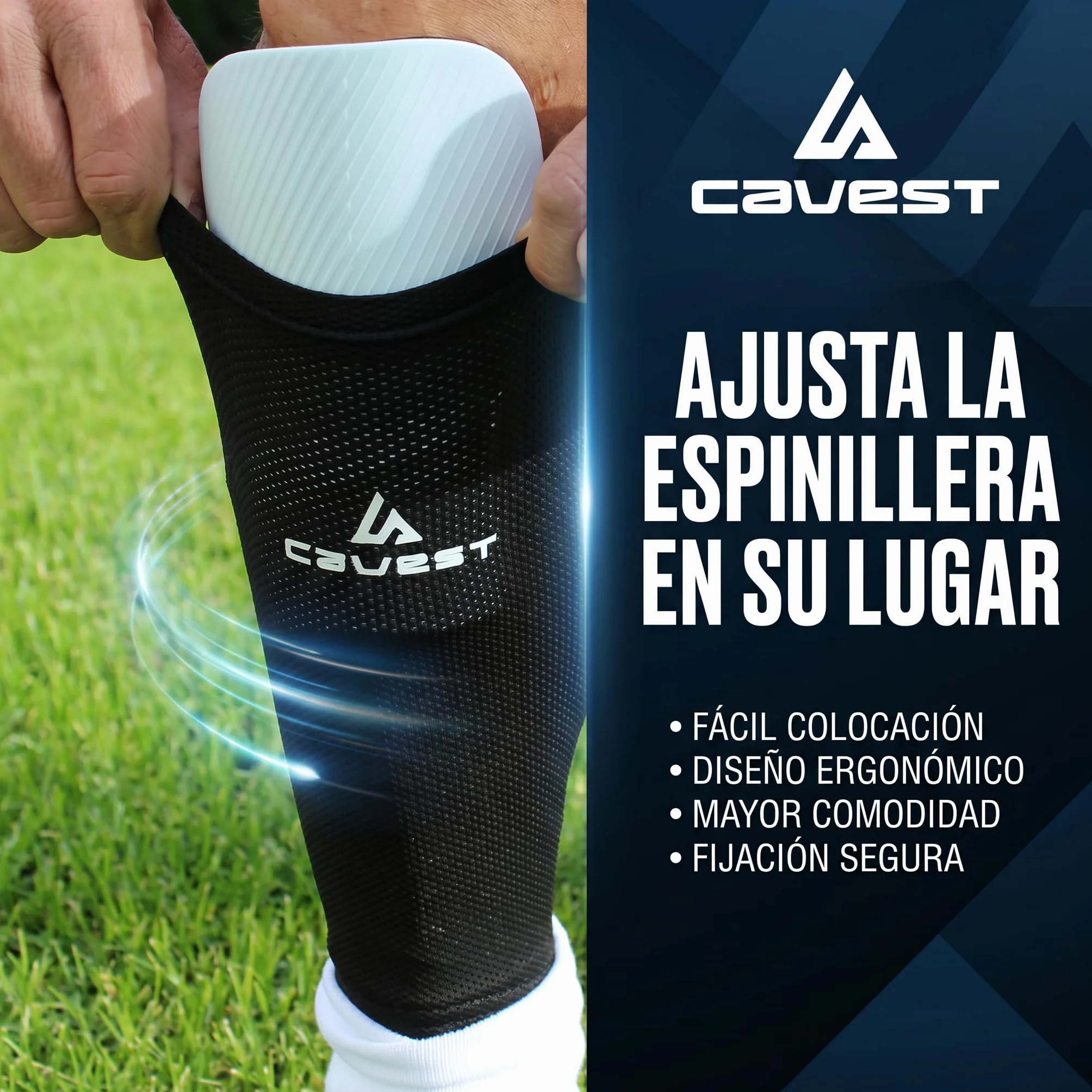 Cavest Medias porta espinilleras futbol para niños y adultos