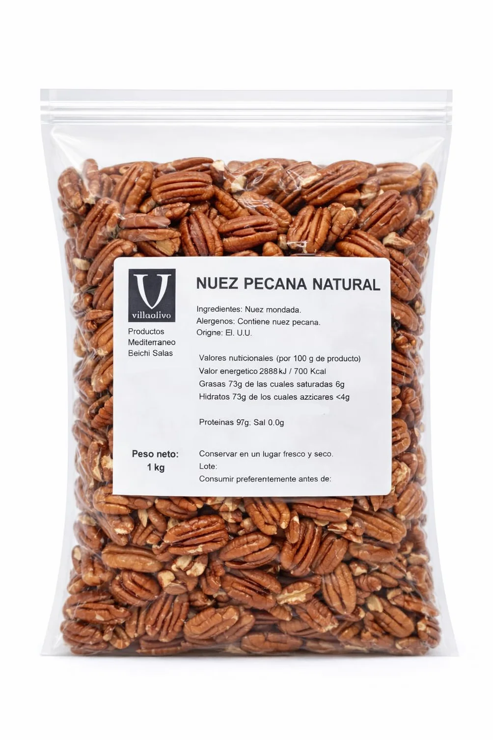 Villaolivo - Nuez pecana | Natural | Bolsa 1kg |