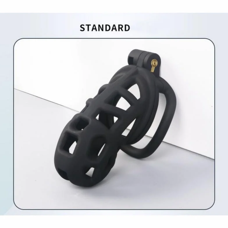 Black Plastic Fitness Protection Cage 100mm con 4 Tamaños de Anillos Diseño de Cerradura Invisible