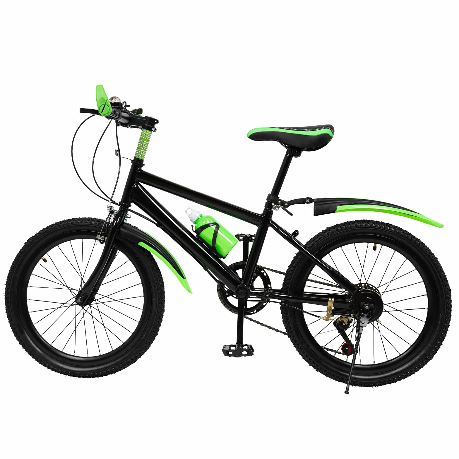 Bicicleta de montaña de 20 pulgadas, 6 velocidades, bicicleta de montaña para niños y niñas, bicicleta de montaña con campana de brújula y soporte para vaso de agua, bicicleta juvenil con