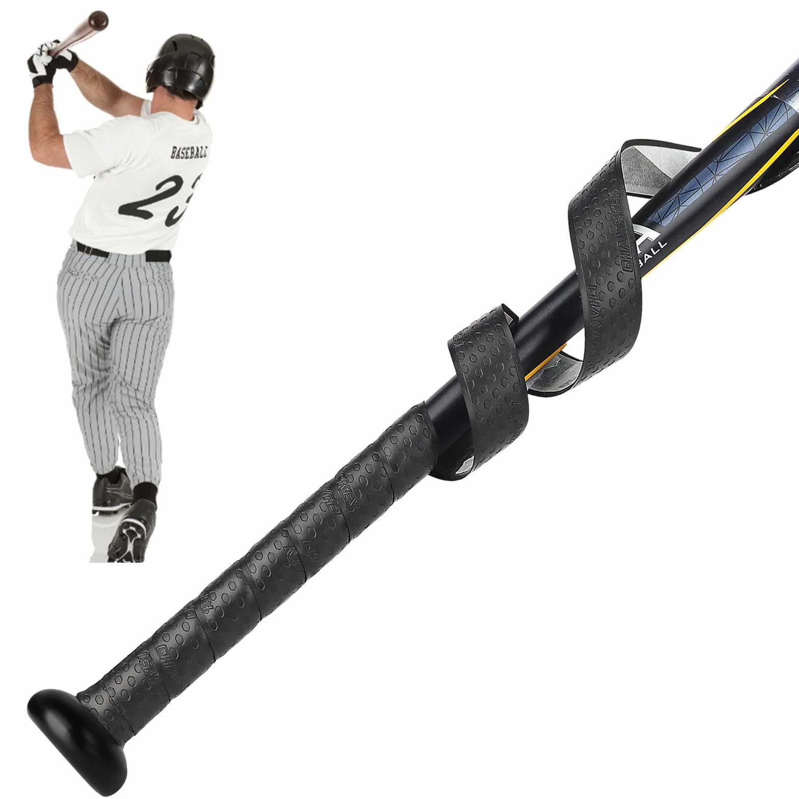 Cinta de agarre para bate de béisbol, antideslizante, 1 m, precortada, sensación seca