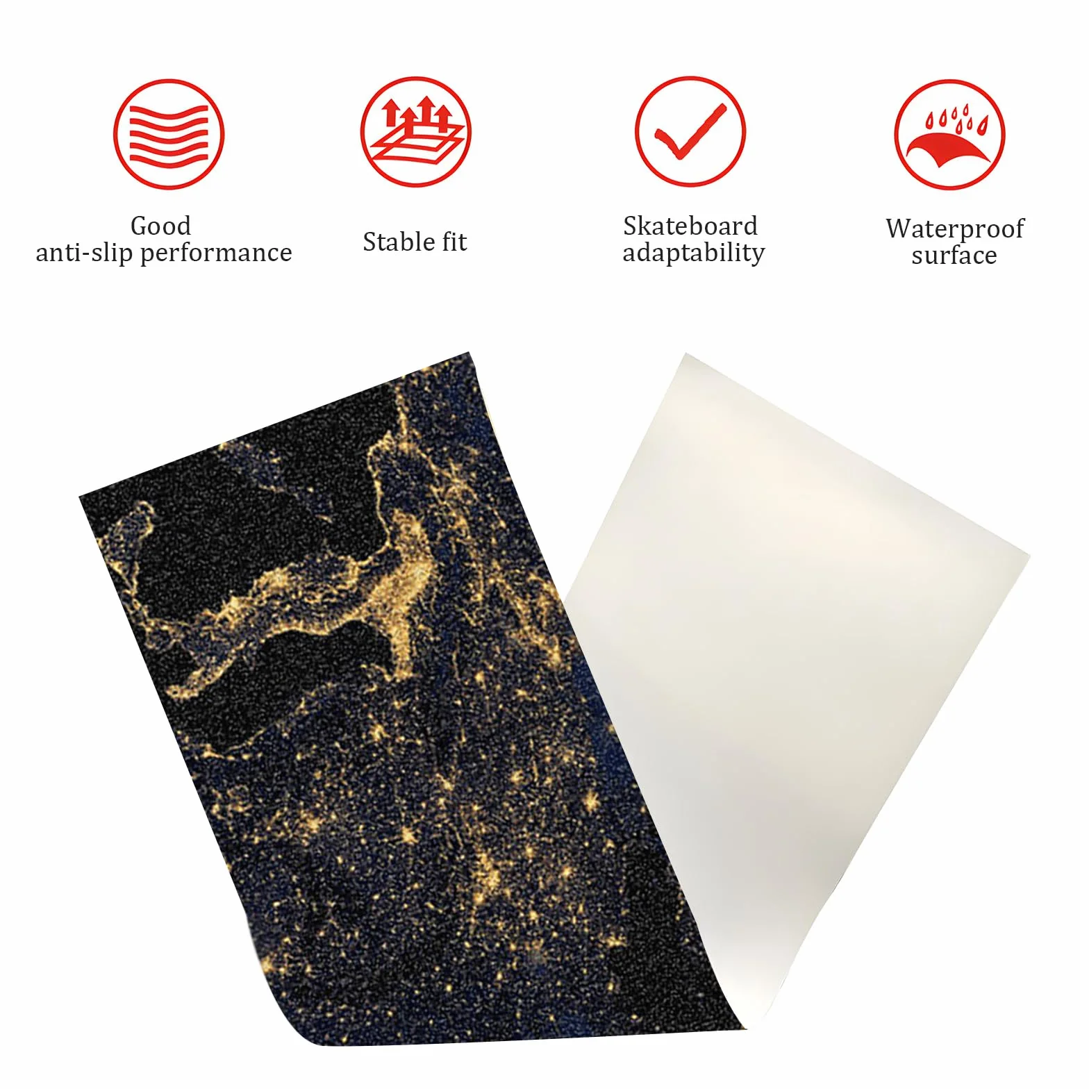 Papel de Lija para Monopatín Antideslizante, Accesorios de Monopatín Earth