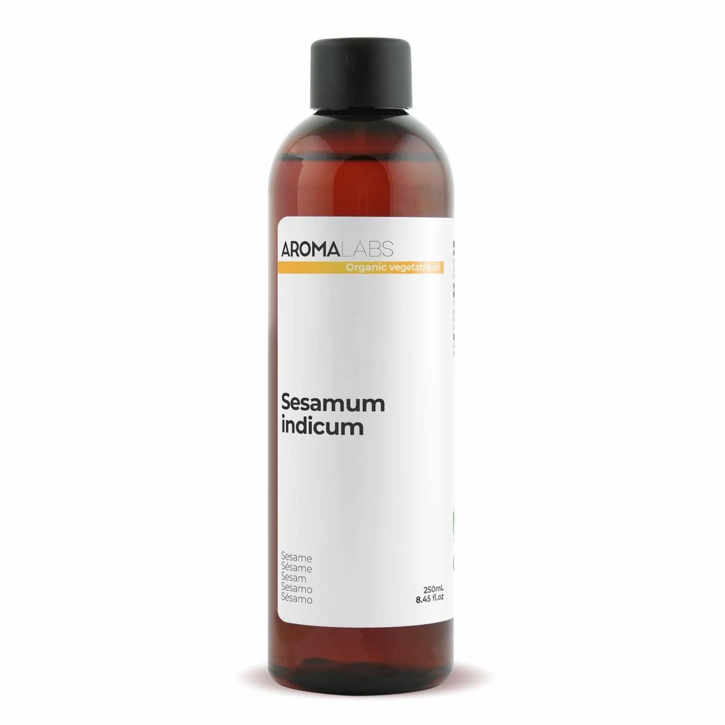 Aceite de Sésamo BIO (Sesamum indicum) - 250 mL - Aceite Vegetal Virgen Certificado AB - Aroma Labs