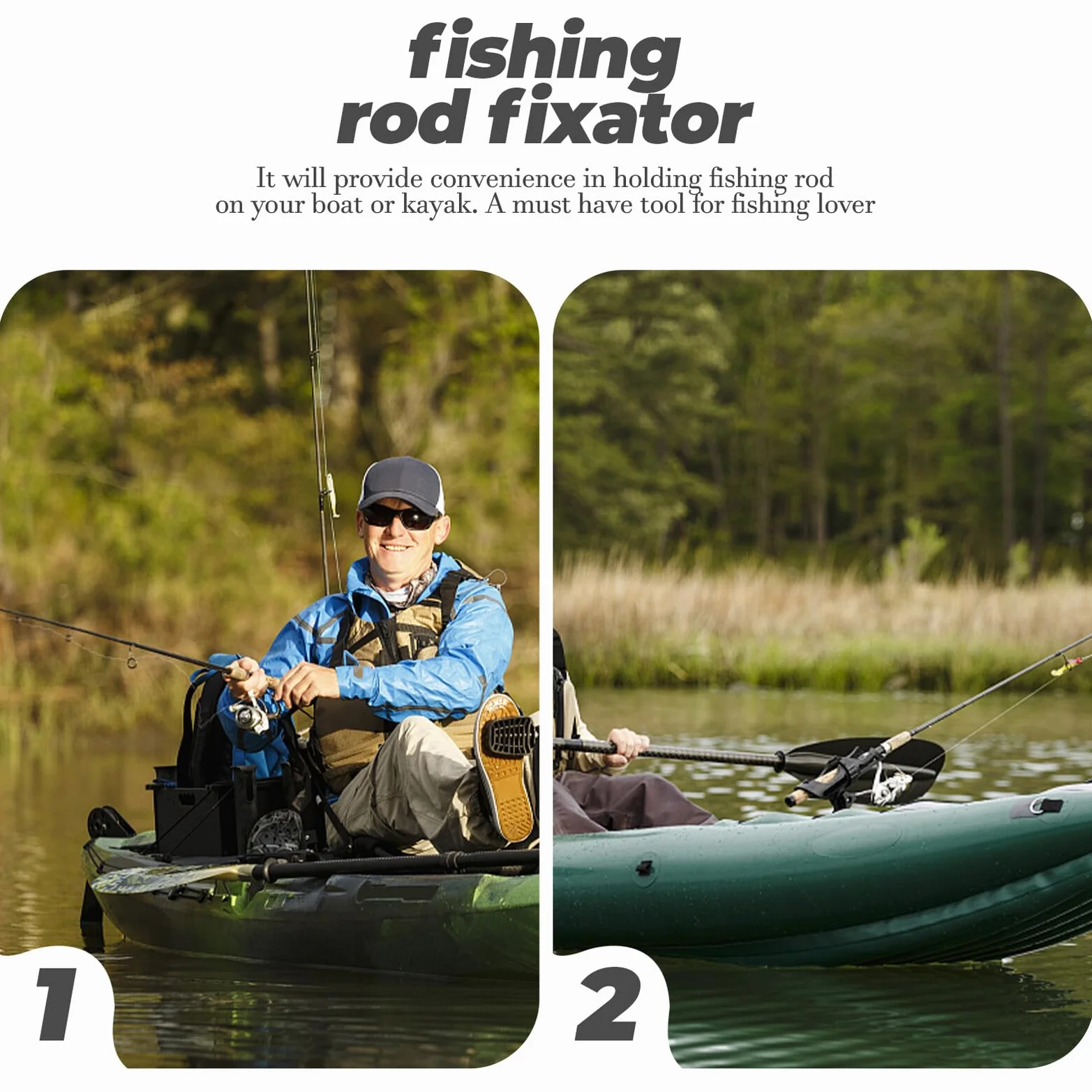 Soporte para Cañas de Pesca Portátil de ABS Resistente para Kayak al Aire Libre
