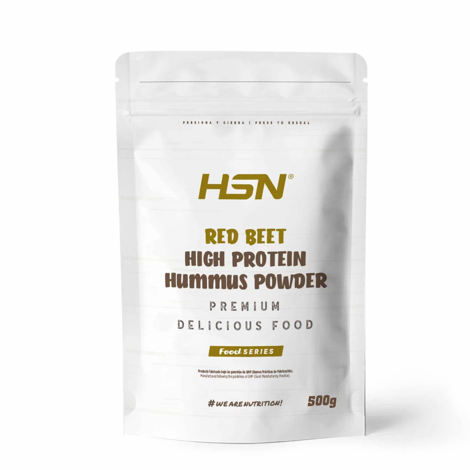 Hummus en Polvo de HSN | Hummus de Garbanzo y Remolacha Roja 500 g = 17 Tomas por Envase de Hummus Proteico (ALTO en proteínas) | No necesita Refrigeración | No-GMO, Vegano, Sin Gluten