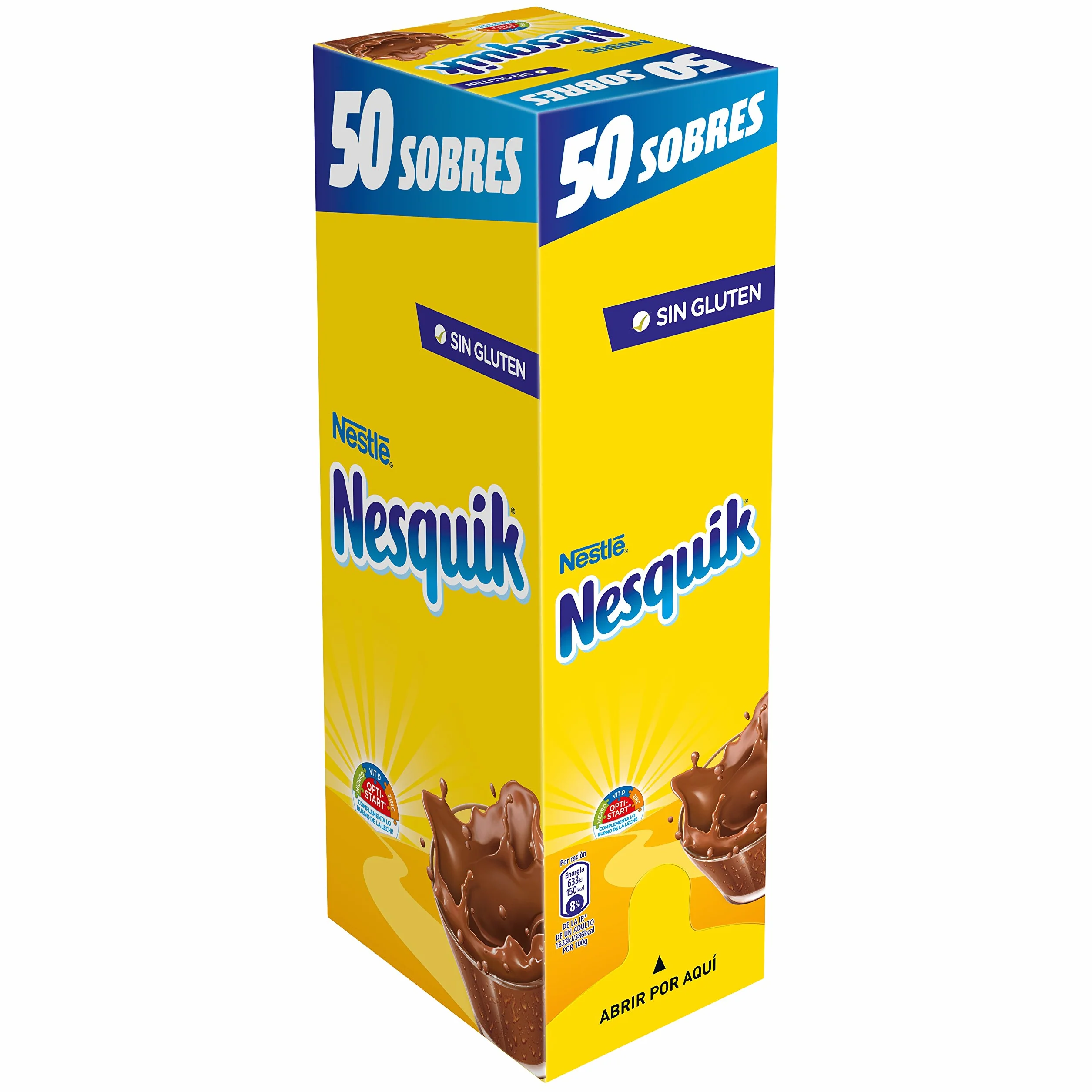 Nesquik cacao soluble instantáneo - 1 paquete x 50 sobres de 13,5 g - Total: 675 g