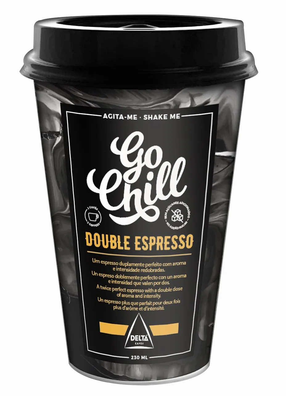Go Chill Doble Espresso - Bebida de Café Lista para Beber - Elaborado con Leche, Agua, Azúcar y Extracto de Café - 230 ml