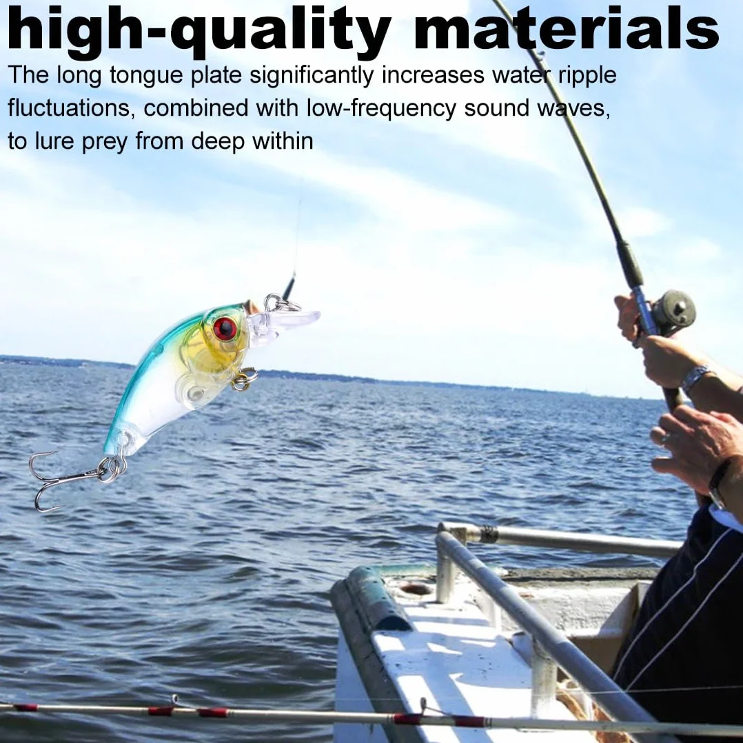 Juego De 5 Cebos Artificiales Señuelos Pesca Spinning Mar Flotante Agua Salada Trucha Perca Salmón