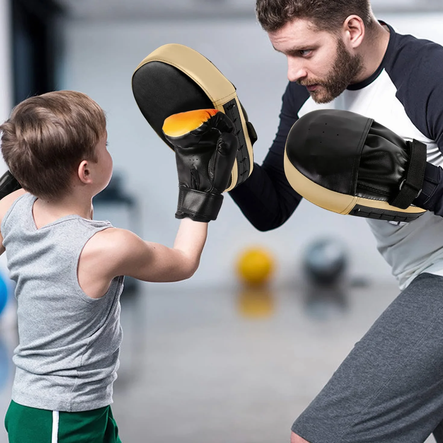 Odoland Kit de Boxeo 2 en 1 para Niños y Adultos, Patas de Oso y Paos de Boxeo
