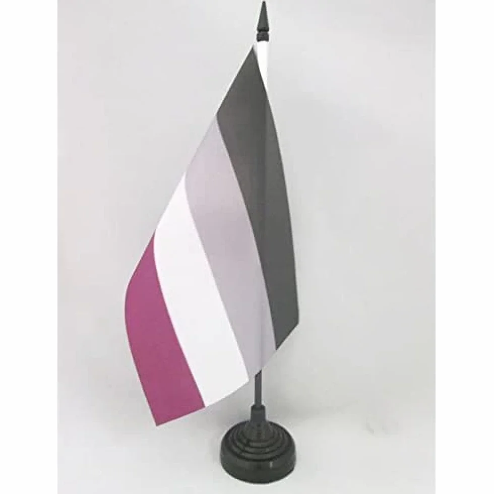 AZ FLAG Bandera de mesa ARCO IRIS ASEXUAL 21x14cm Banderina de despacho