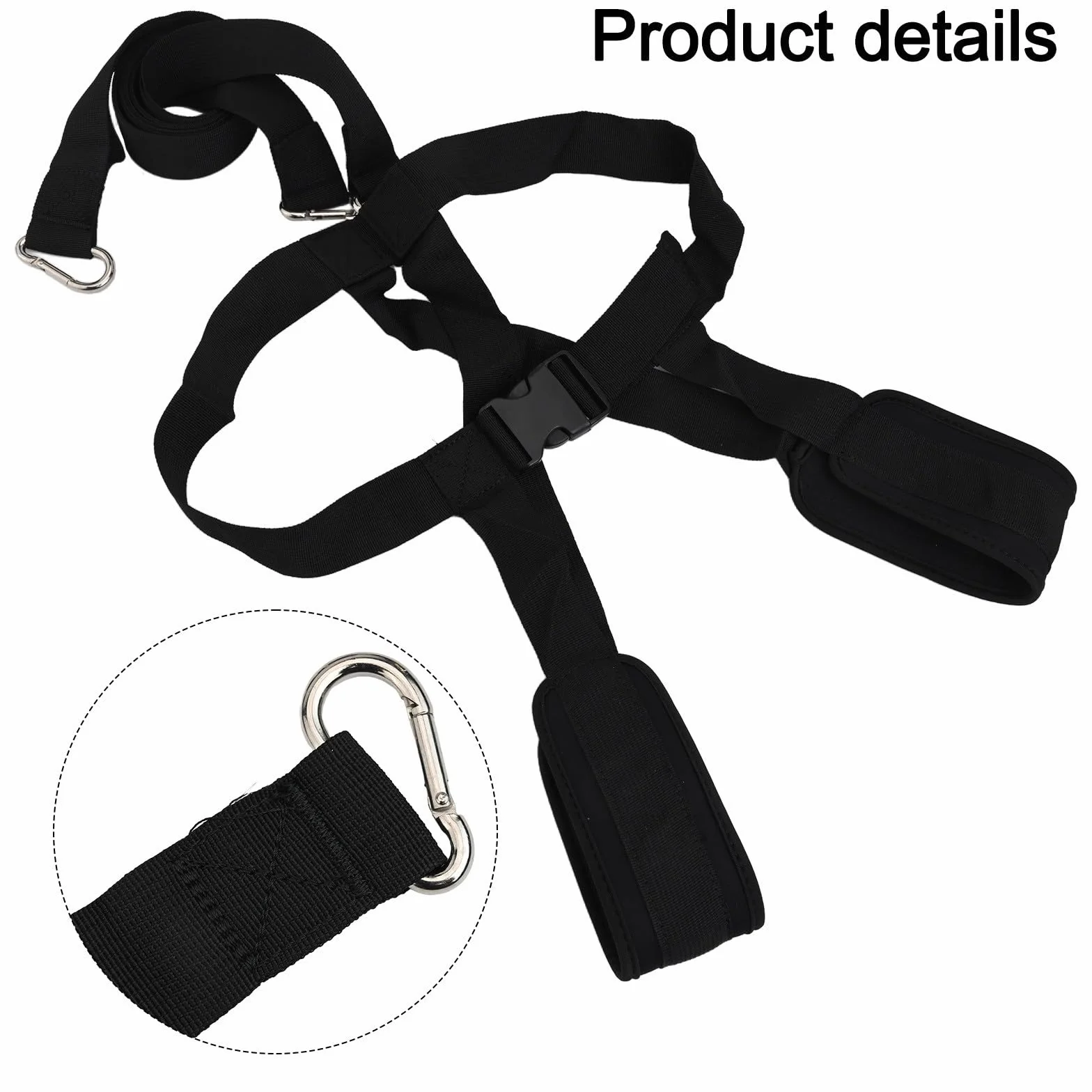 Arnés de trineo para entrenamiento de resistencia, correas de nailon ajustables, hombreras ampliadas, 200 libras