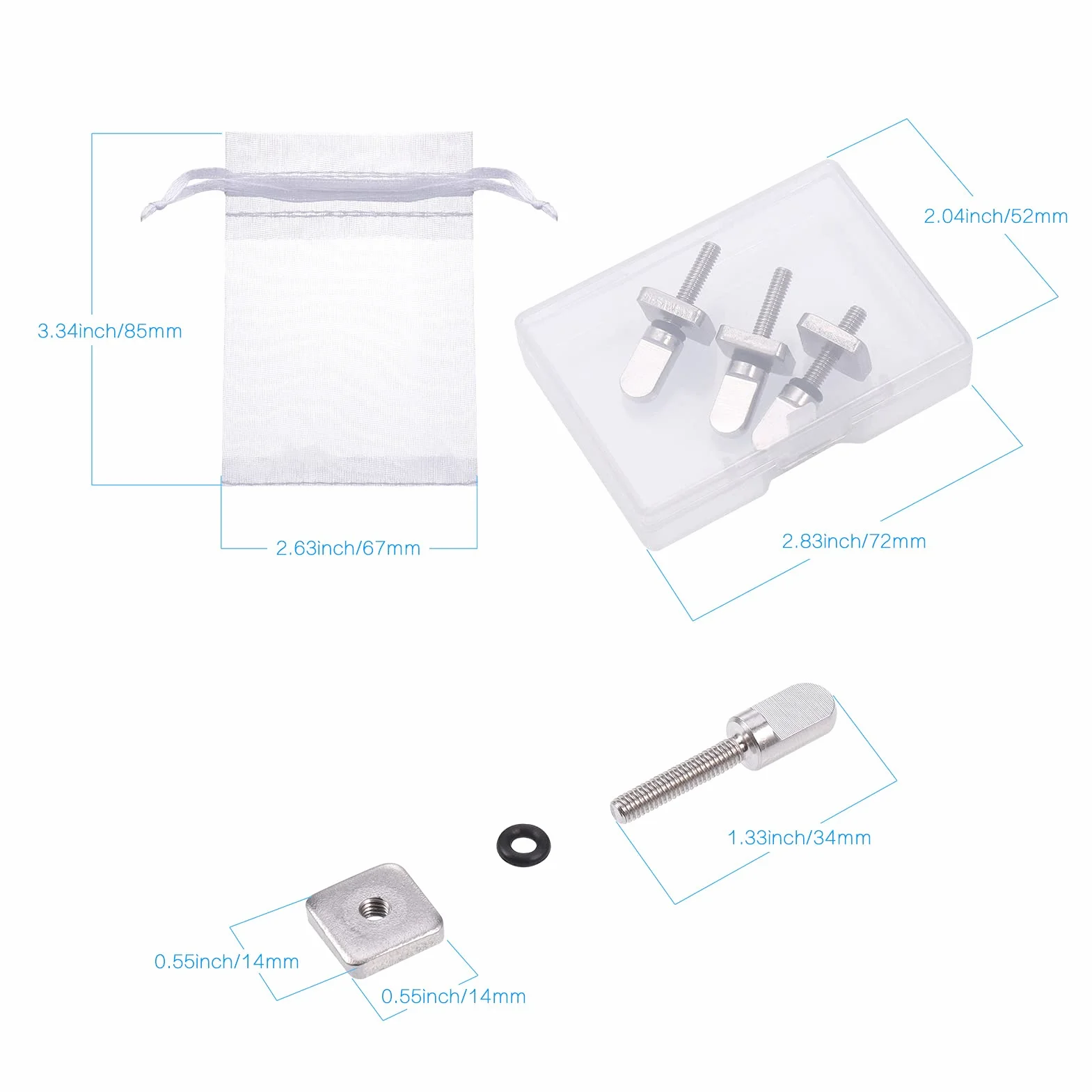 Zocipro 4 Piezas Tornillo Quillas Surf de Acero Inoxidable con Caja
