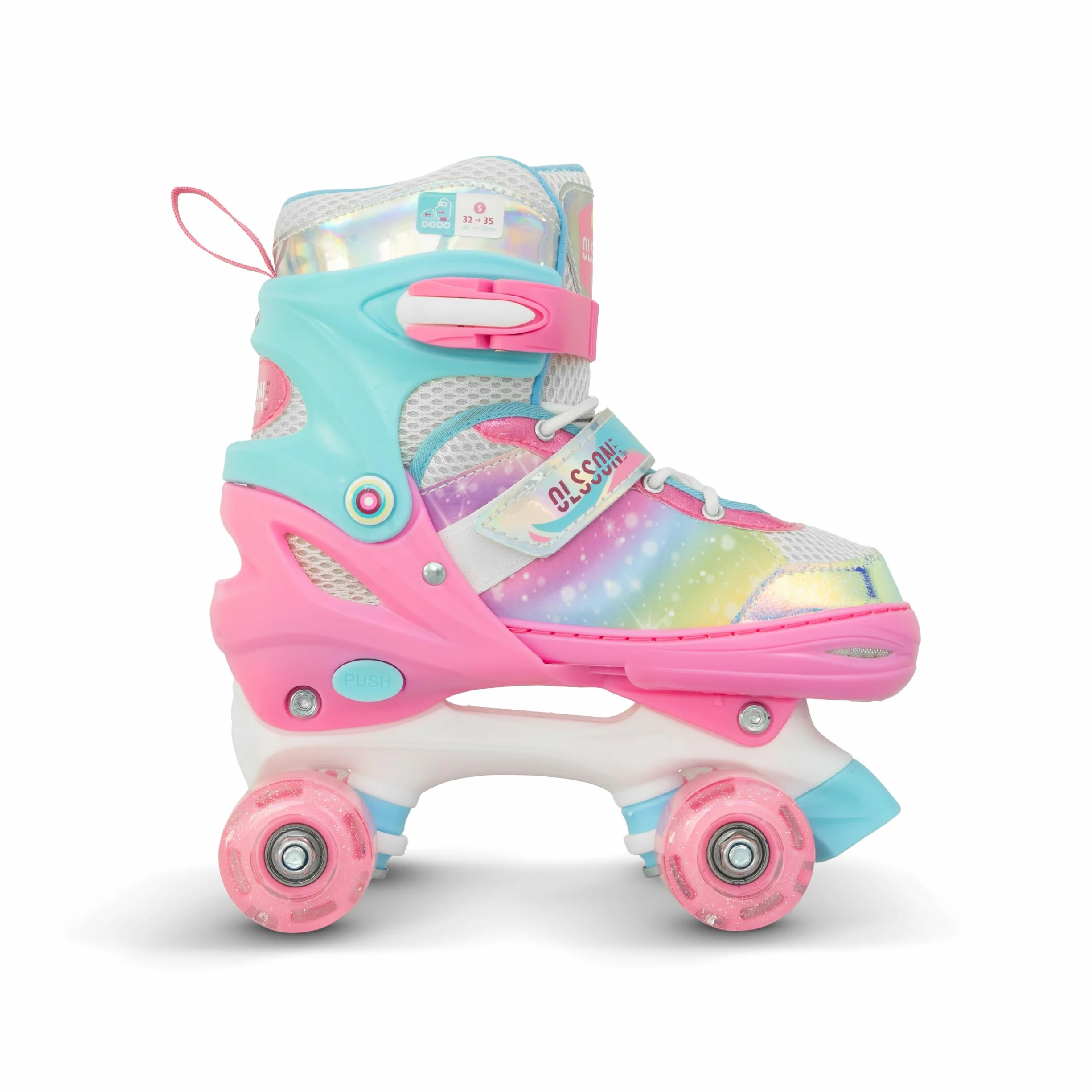 Patines OLSSON Blossom Niños 4 Ruedas con Luces ABEC 7 Carbono Talla Ajustable 28-35