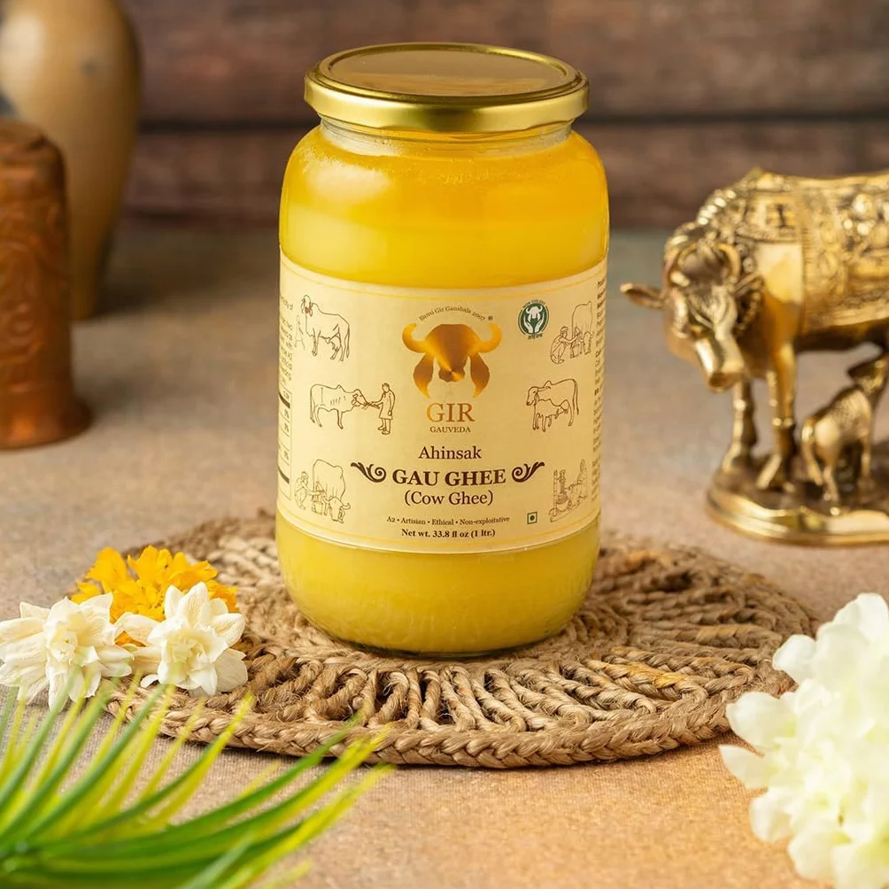 Ghee de Vaca Gir A2 250 ml (8.45 oz) Mantequilla Clarificada Sin OMG Sin Lactosa Apto para Dieta Cetogénica Método Bilona