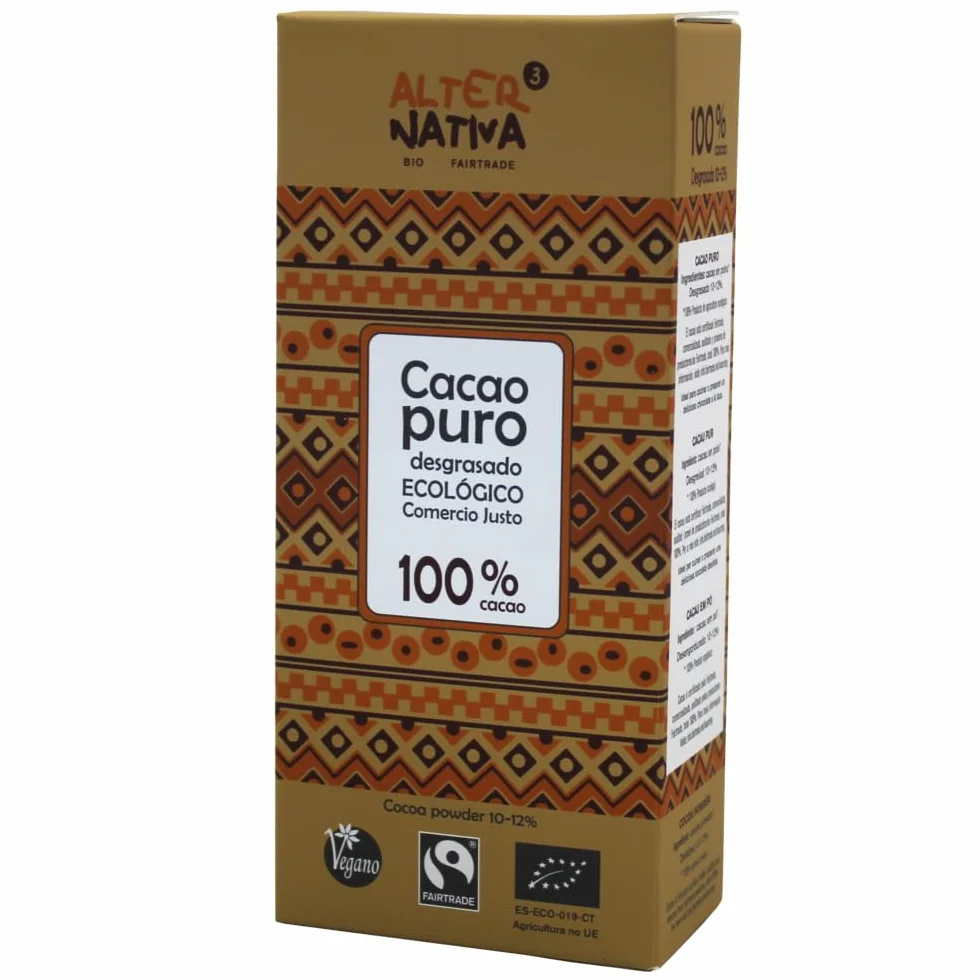 CACAO EN POLVO CON MENOR GRASA FAIR TRADE SIN GLUTEN BIO 150 g - ALTERNATIVA