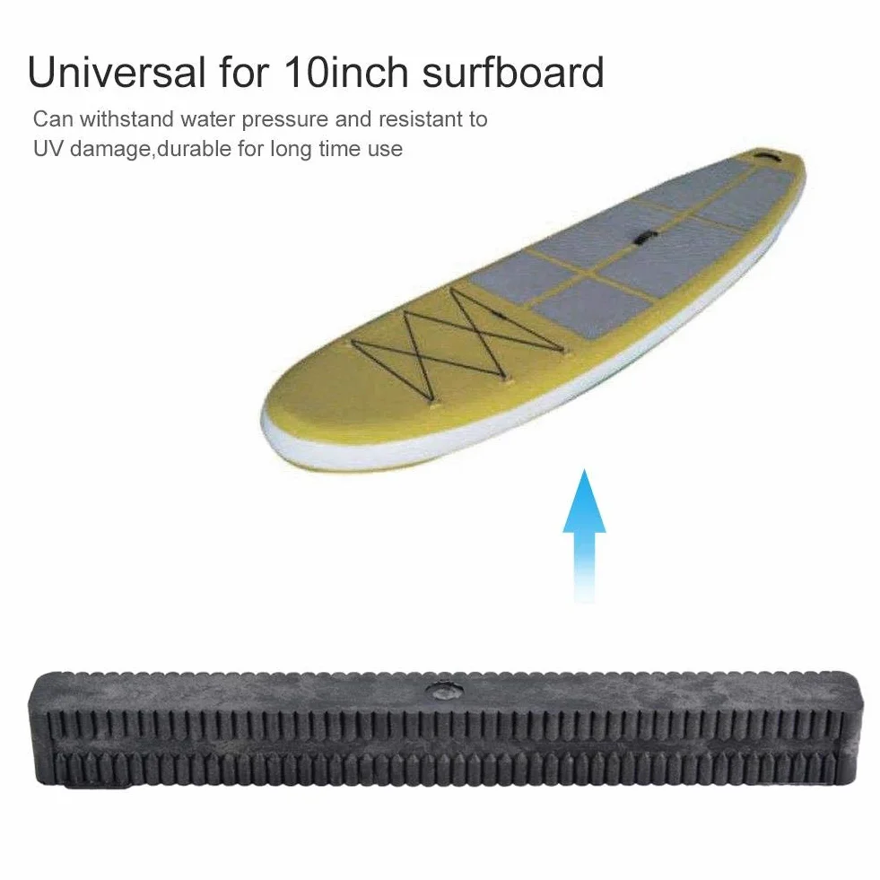 Caja de Aleta de Tablas de Surf 10 Pulgadas Universal Plástico Longboard Centro de Cola Enchufe Titular Negro