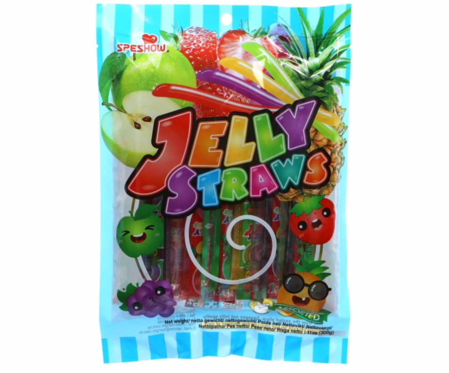 · CANDYBOX · Palitos de chicle de frutas Speshow Jelly Straws - tiras de gelatina de fruta - Tik Tok Challenge Long Jellys - palitos masticables suaves con fruta - 300 ml 1 pieza