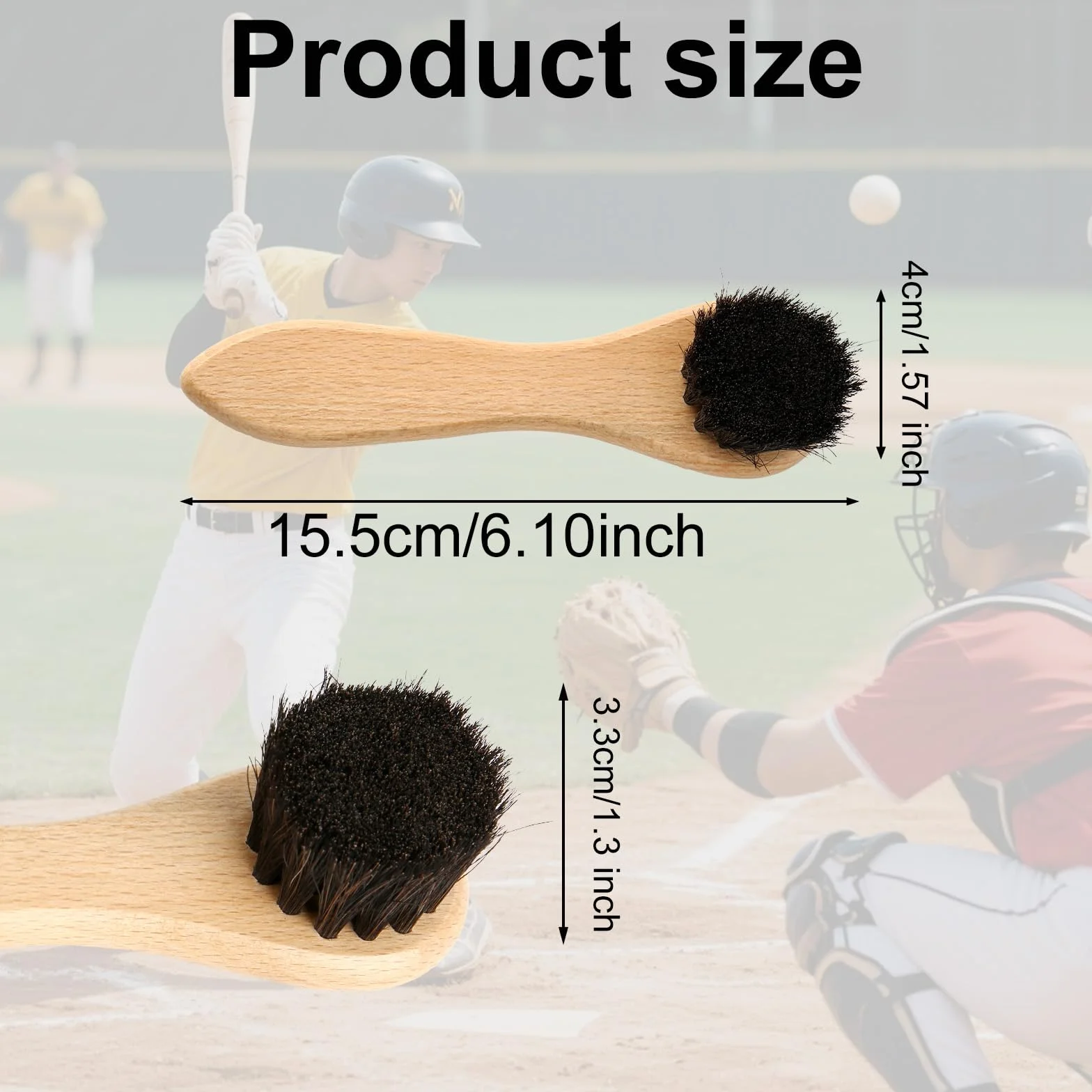 Cepillos Guantes Béisbol Cerdas Suaves Pelo de Caballo Blanco y Negro Accesorios Limpieza