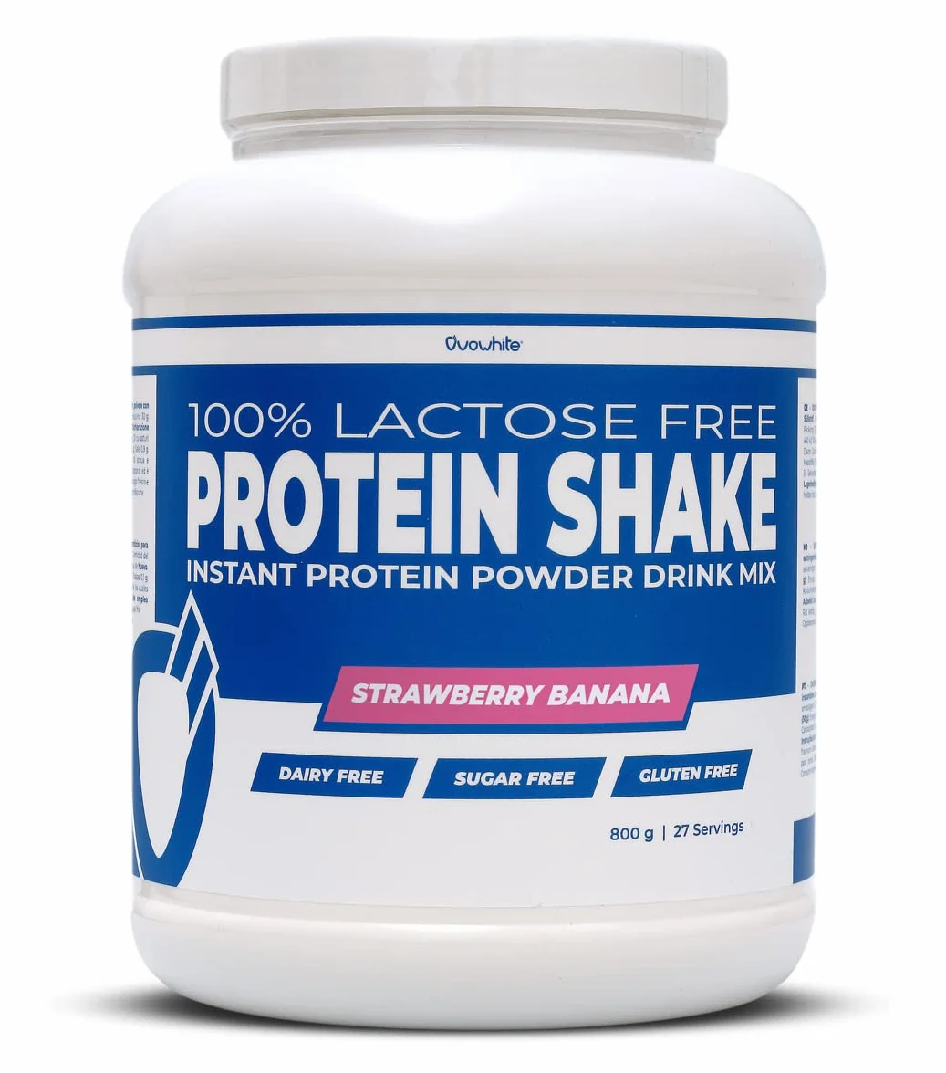 Proteina Instant clara huevo en polvo 800g Strawberry Banana Shake 100% natural vegetarianos
