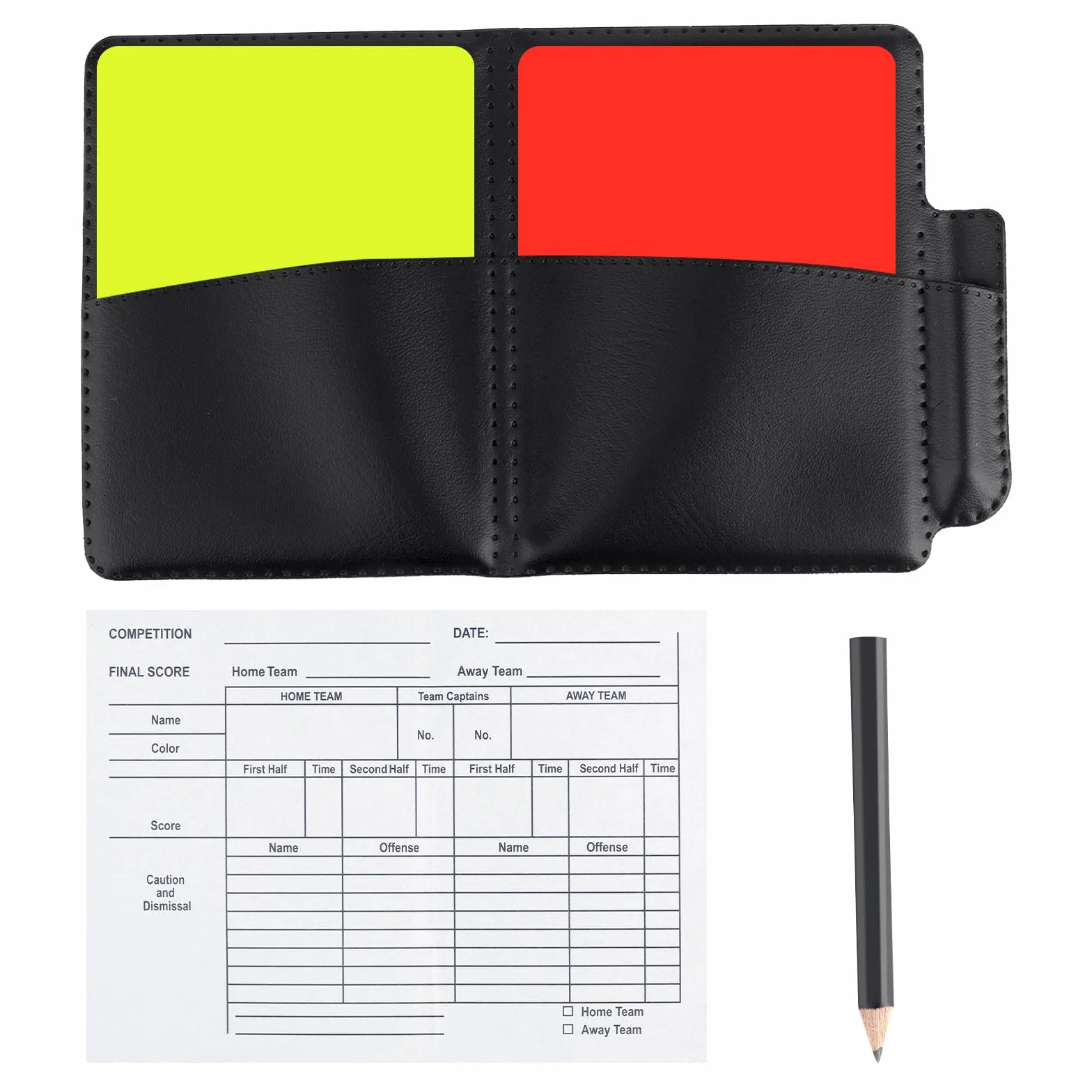 Gosknor Tarjetas Advertencia Rojas y Amarillas con Estuche Cuero para Voleibol Fútbol Béisbol Rugby Kit Entrenadores