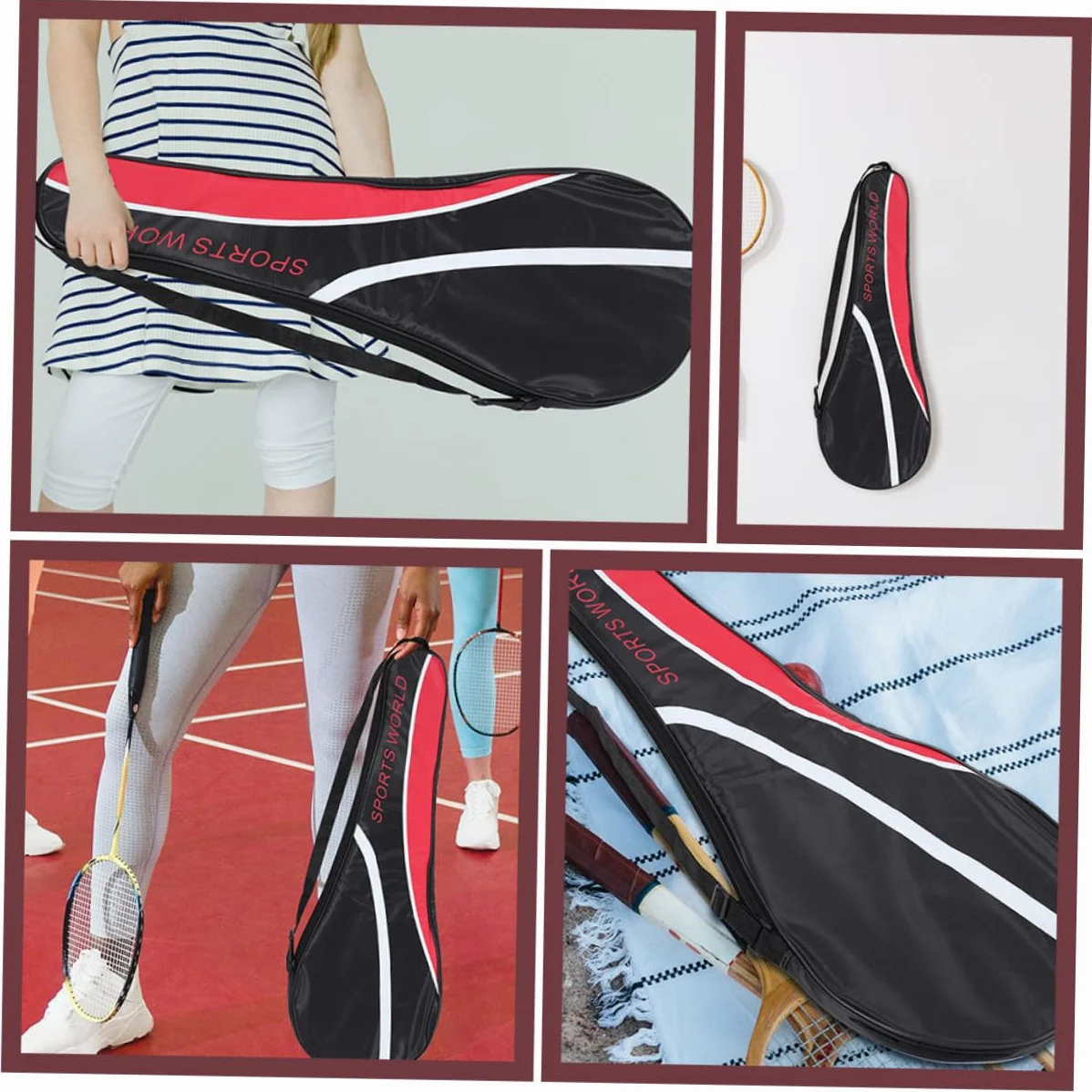Bolsa Portátil Resistente Tela Oxford para 2 Raquetas de Bádminton
