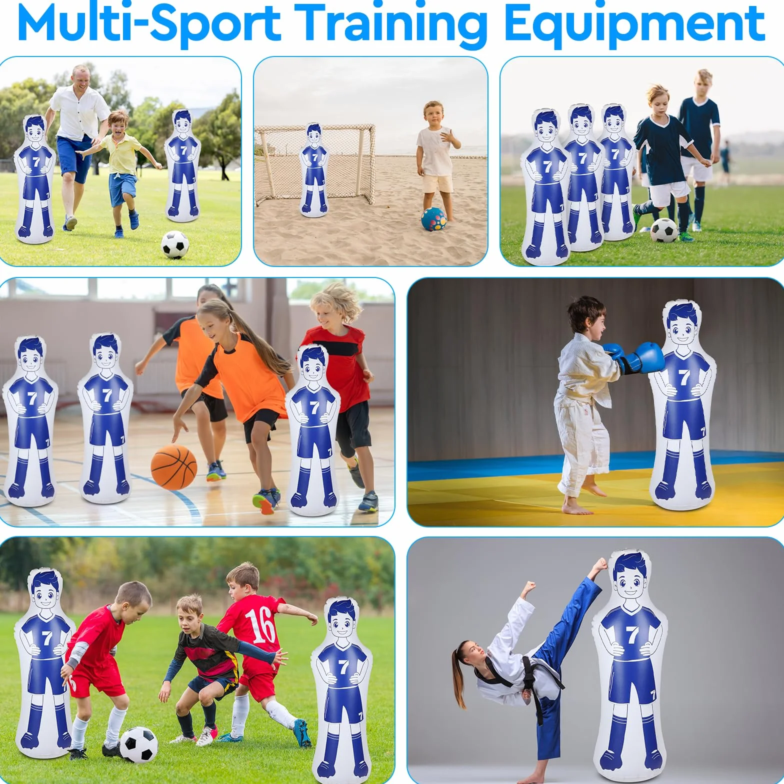 Maniquí Inflable de Fútbol de PVC, Muñeco de Portero Plegable para Entrenar Fútbol, Baloncesto y Boxeo