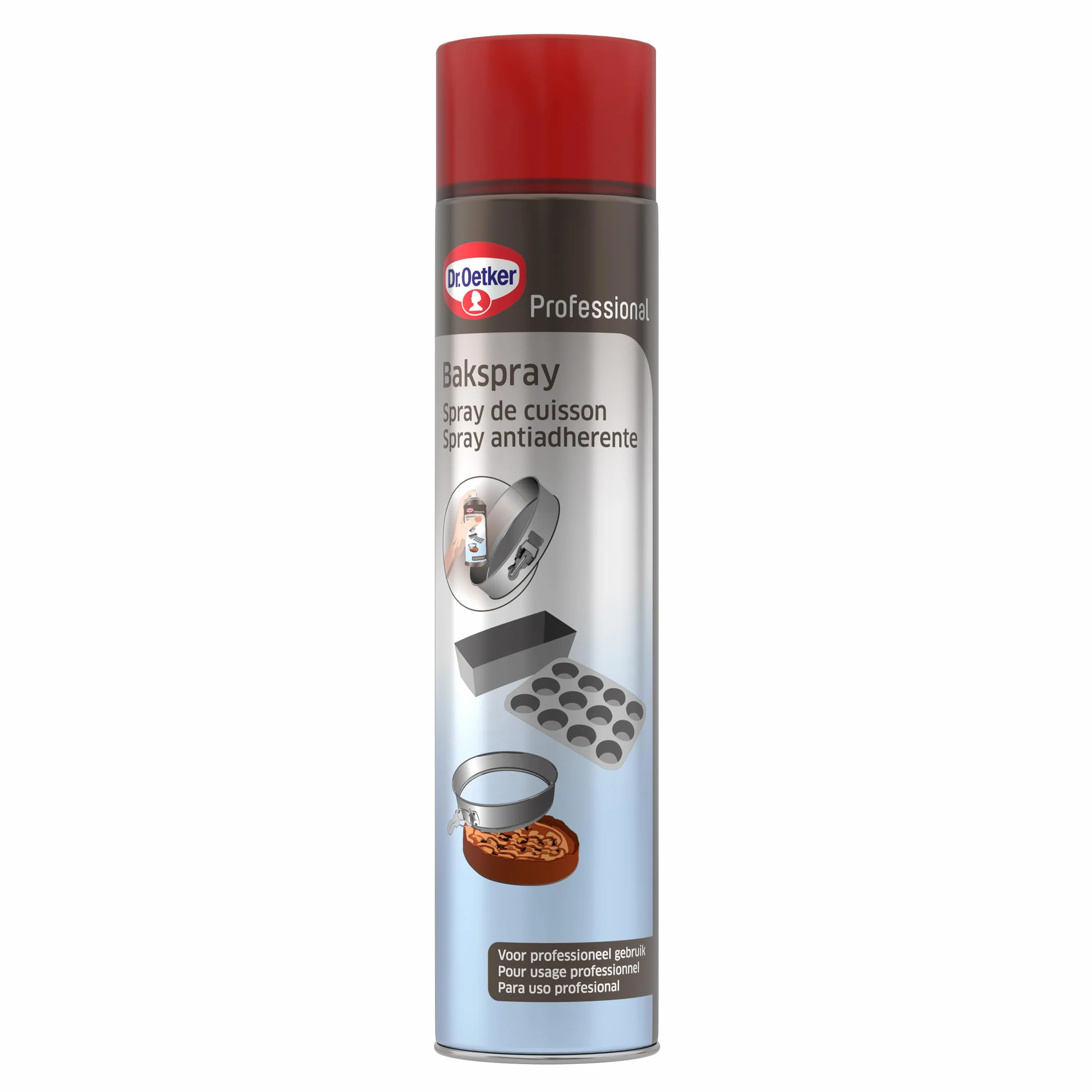 DR. OETKER - Spray Antiadherente 600 ml, Spray de Aceite Vegetal, para Engrasar Moldes de Cocina y Bandejas de Horno, para Bollería, Pastelería y Repostería, No Deja Residuos