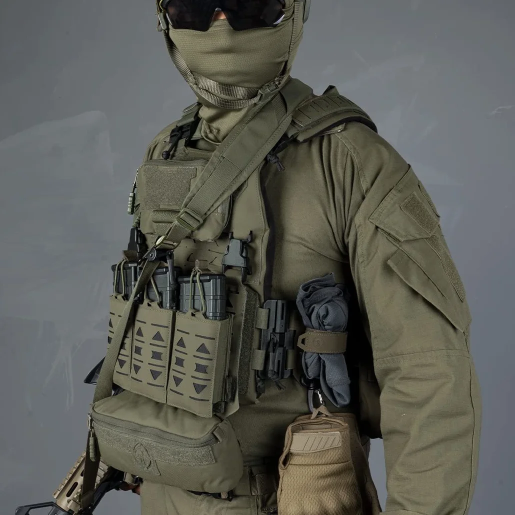 IDOGEAR Correa para Rifle Bandolera Bipunta Eslinga de 2 Puntos con Ajustador de Longitud, Hombreras Engrosadas Ganchos de Metal