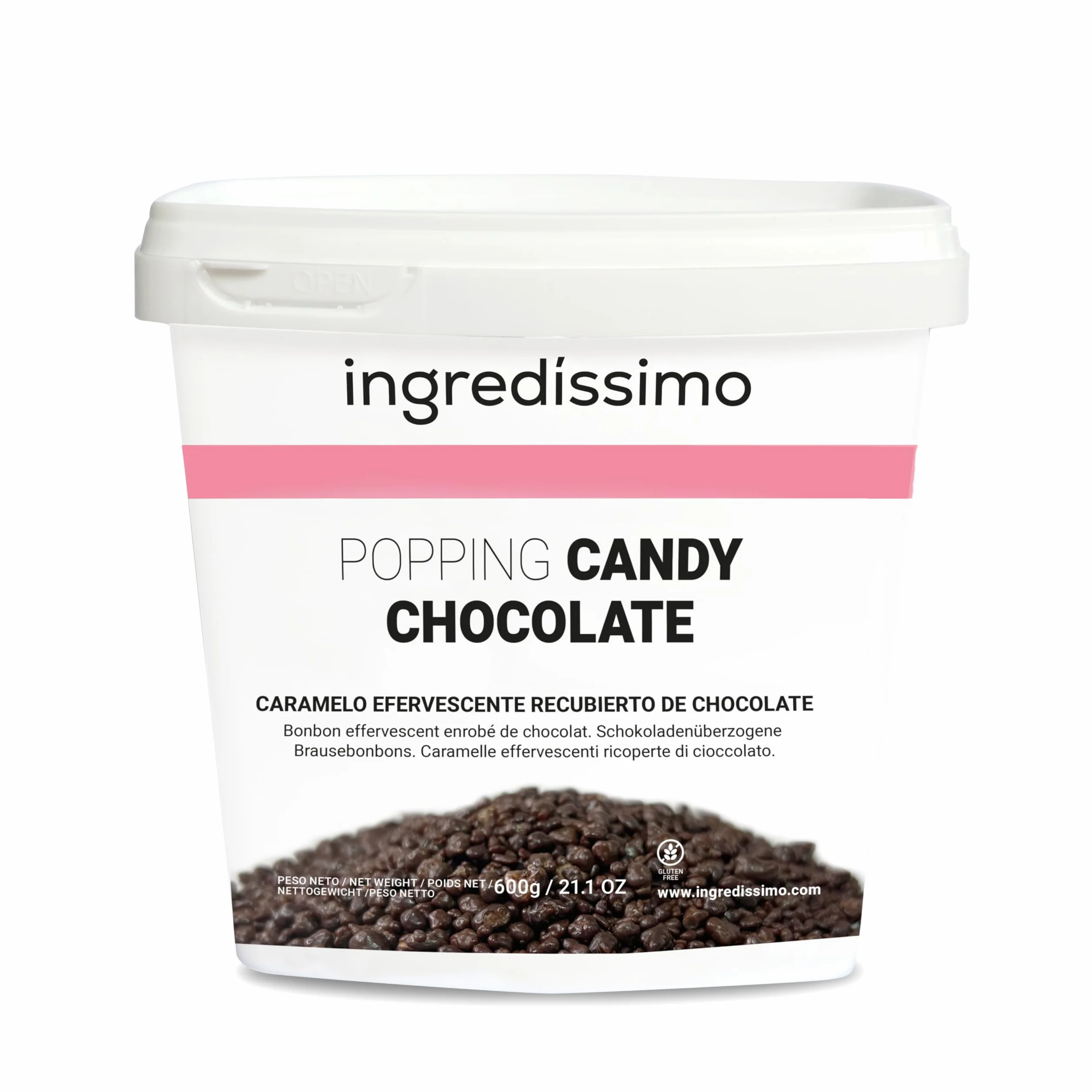 Ingredíssimo Popping Candy Chocolate 600g Caramelo Efervescente Recubierto de Cacao Topping Gourmet