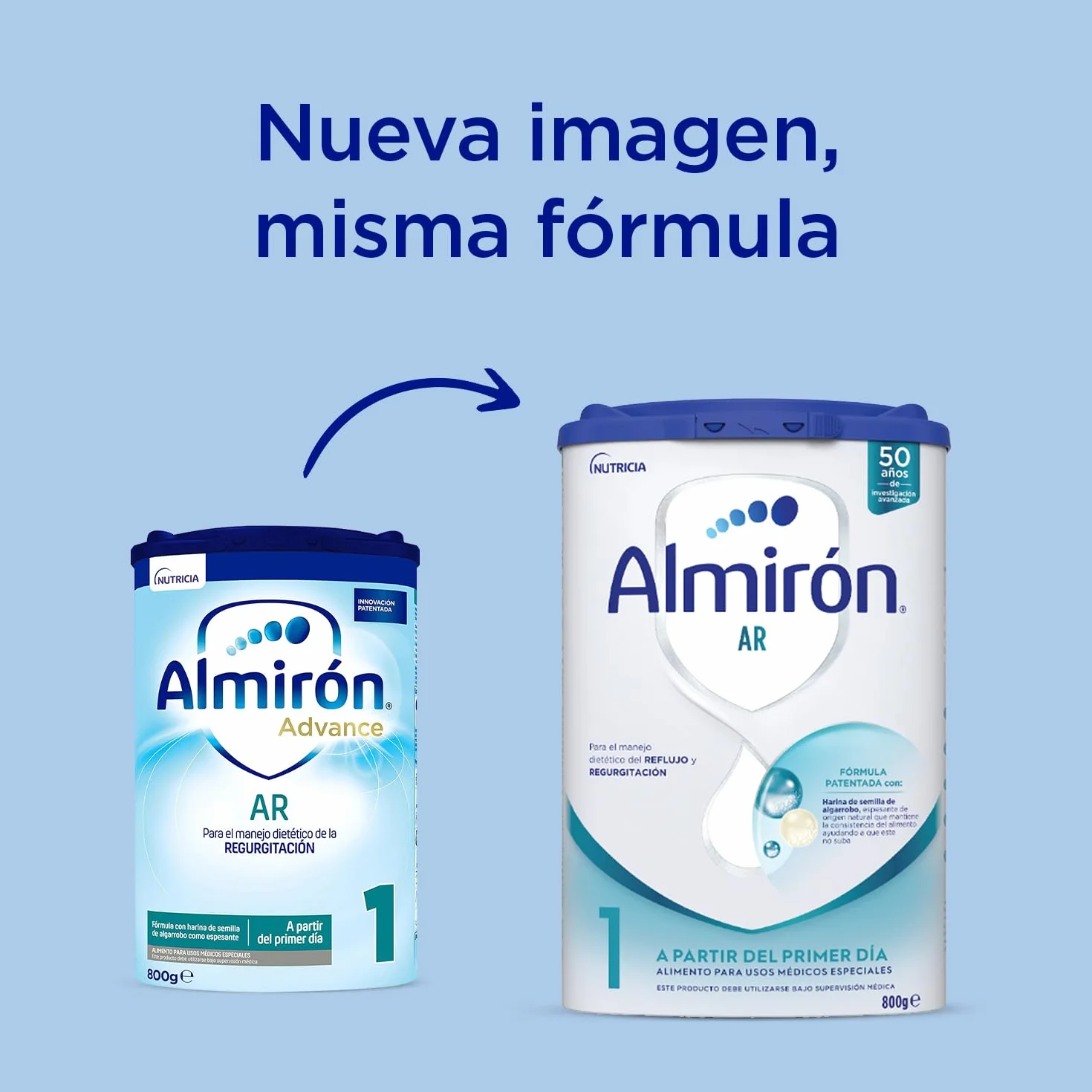 Almirón Advance AR1 Leche de Fórmula para Bebé Anti Regurgitación 800g