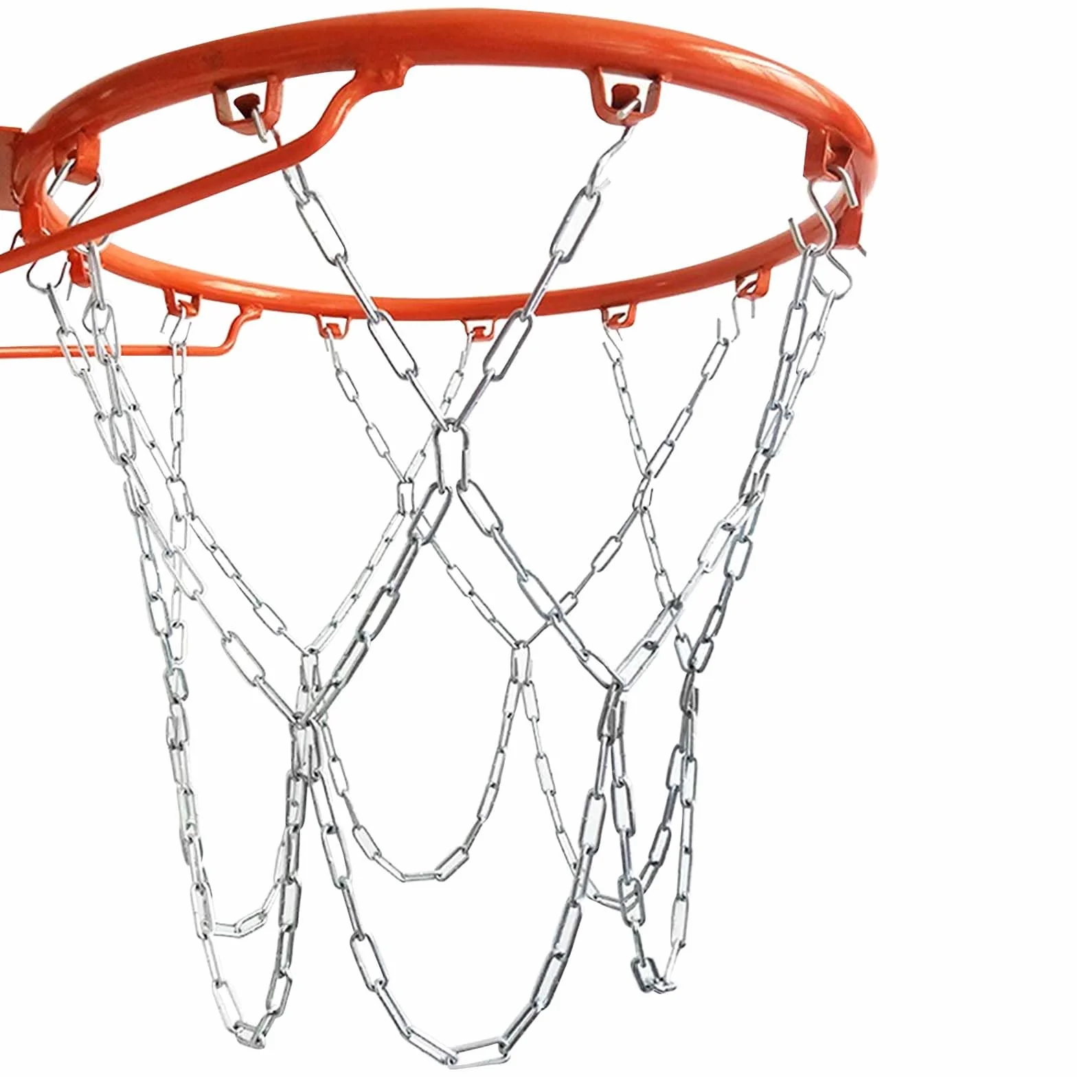 Red de Baloncesto Cadenas Metal con 12 Gancho en S Resistente Exterior Repuesto