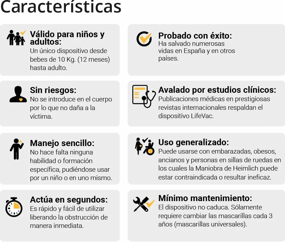 LifeVac Kit Hogar Antiatragantamiento para Adultos y Niños con 4 Mascarillas