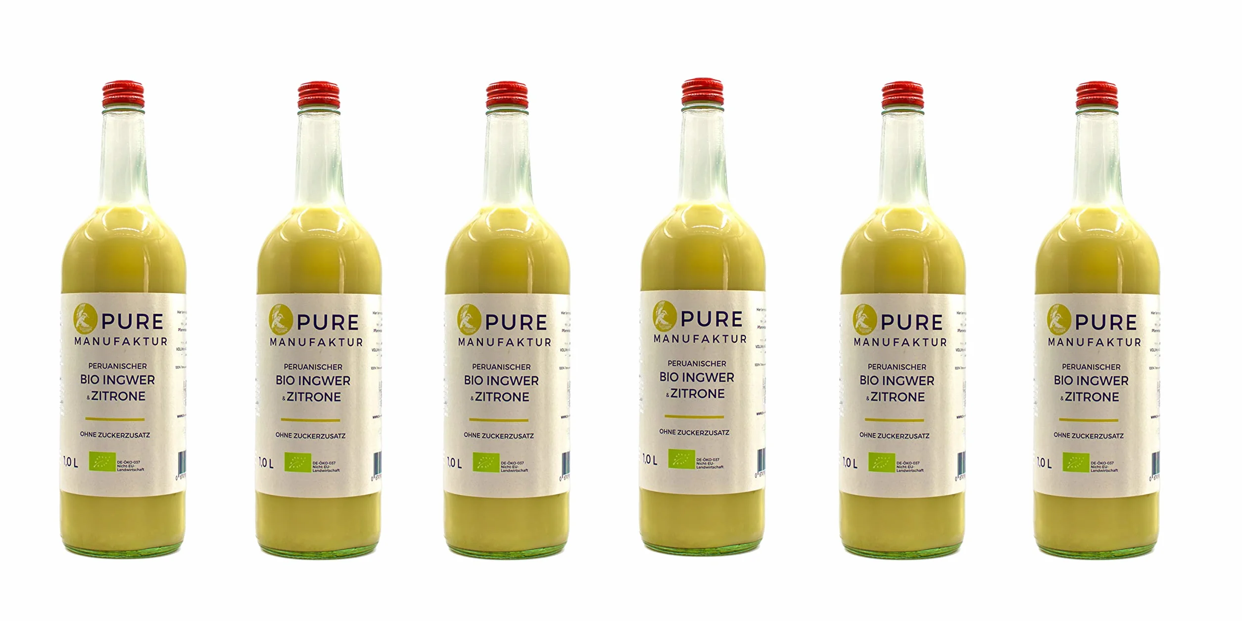 Pure Ginger – Jengibre peruano orgánico sin azúcar (6 x 1000 ml)