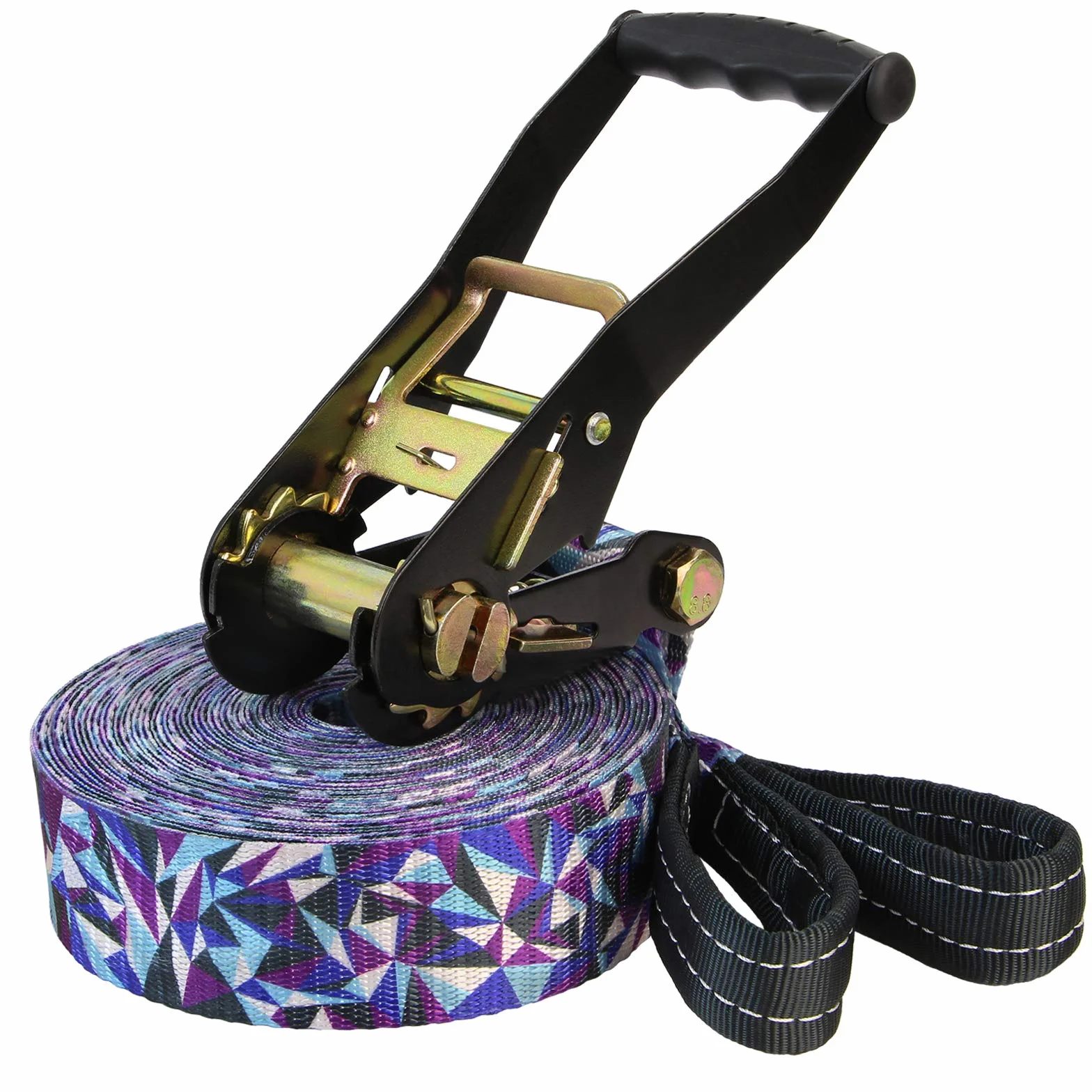 ALPIDEX Slackline Set 15 m Protector de árbol Protector de trinquete