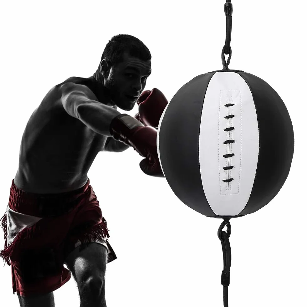 Bola de Velocidad de Doble Extremo Cuero Boxeo MMA Entrenamiento