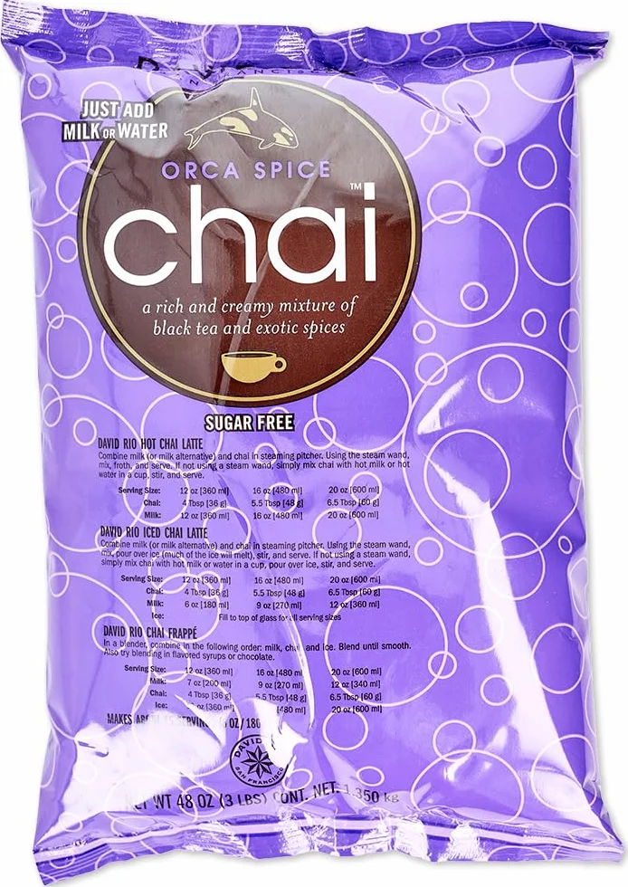David Rio Orca Spice Chai 1.35 kg Té Granulado Chai Sin Gluten