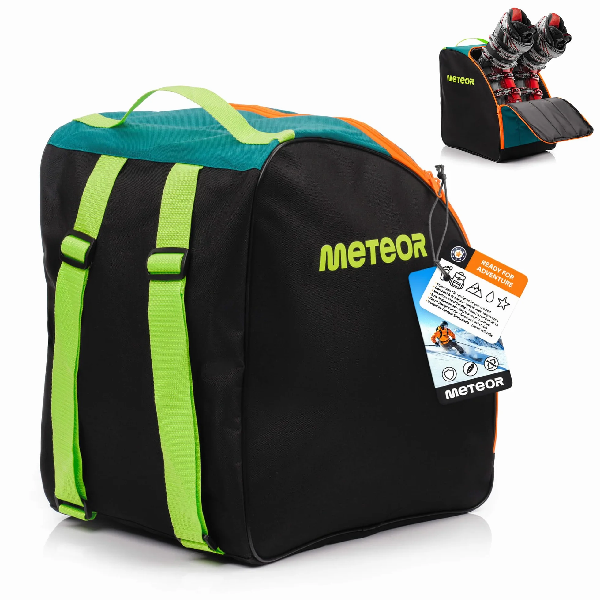 Meteor Bolsa Botas Esquí Mochila Snowboard Bolsillo Gafas Tabla Casco Patines